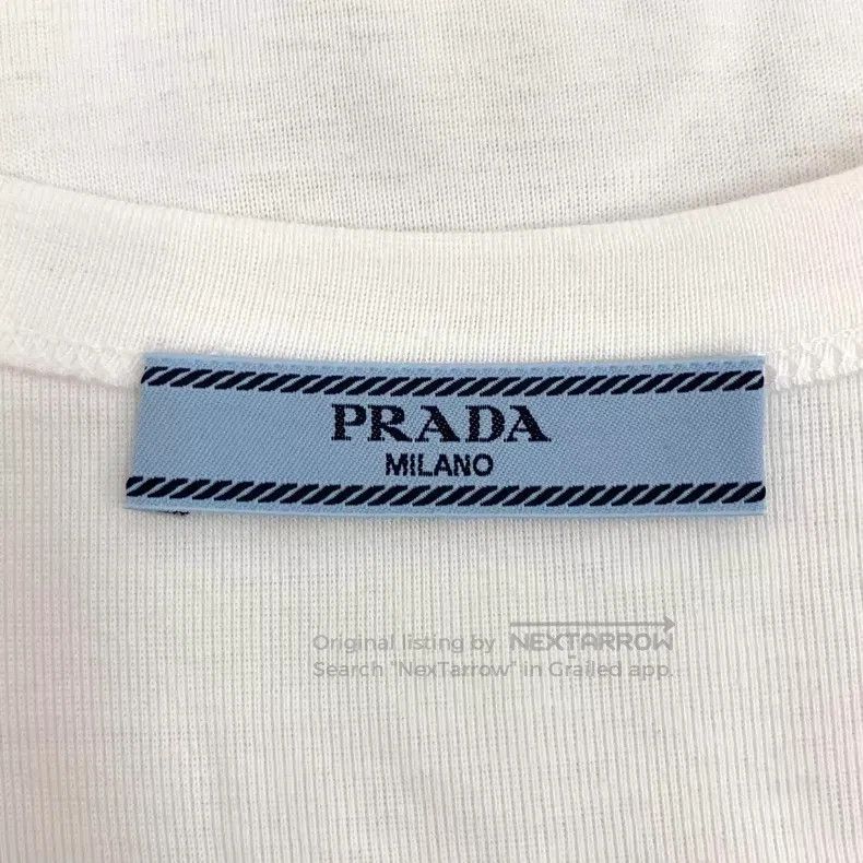 Prada Prada 23 white triangle cotton round-neck short-sleeved kn Size XS / US 0-2 / IT 36-38 - 6 Thumbnail