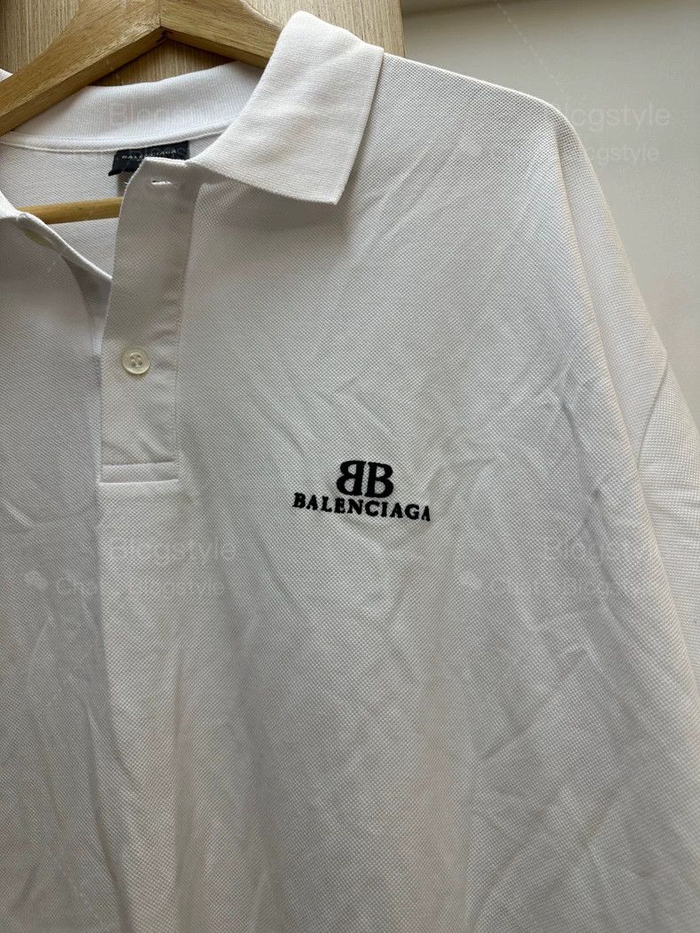 Balenciaga Balenciaga Logo Embroidered Polo Short-Sleeve T-Shirt Size US L / EU 52-54 / 3 - 3 Thumbnail