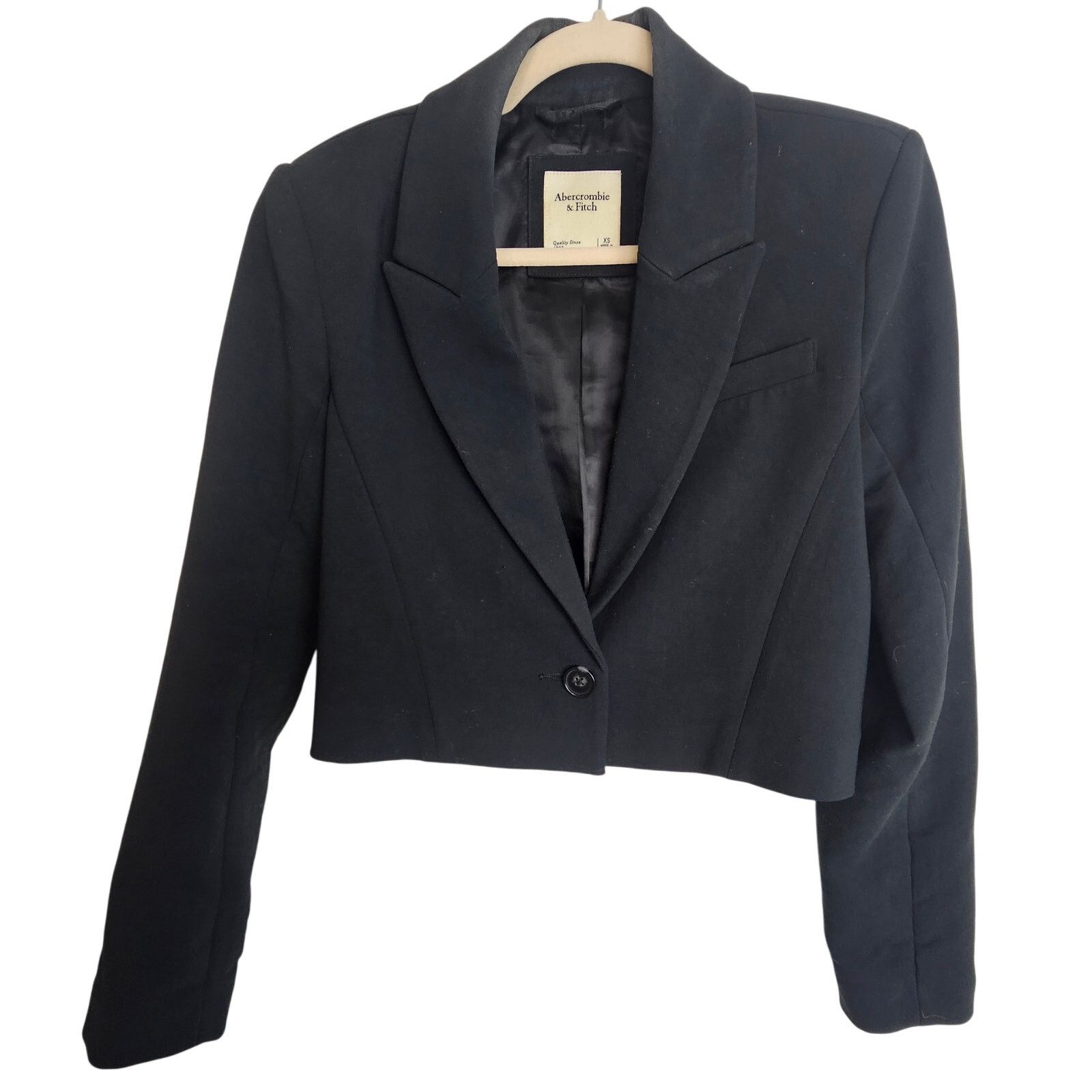 Abercrombie & Fitch Abercrombie & Fitch Womens Premium Cropped Crepe Blazer XS Size XS / US 0-2 / IT 36-38 - 1 Thumbnail