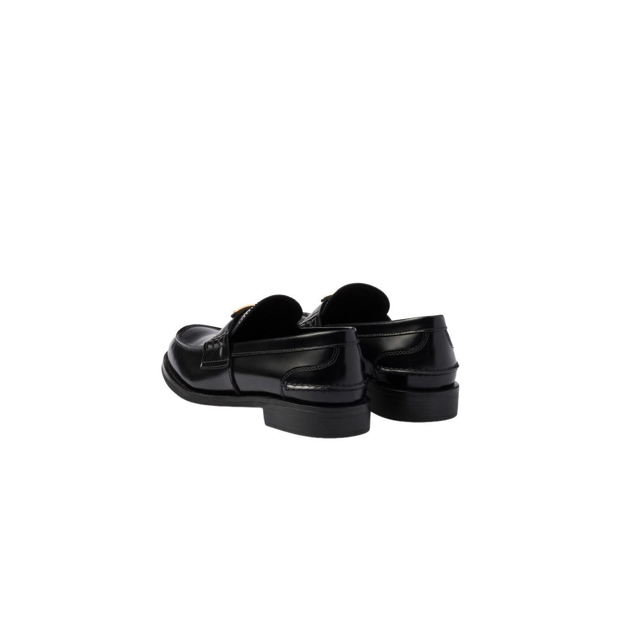 Prada PRADA $1220 Black Brushed Leather Loafers New & Authentic (W Size US 8 / IT 38 - 4 Thumbnail