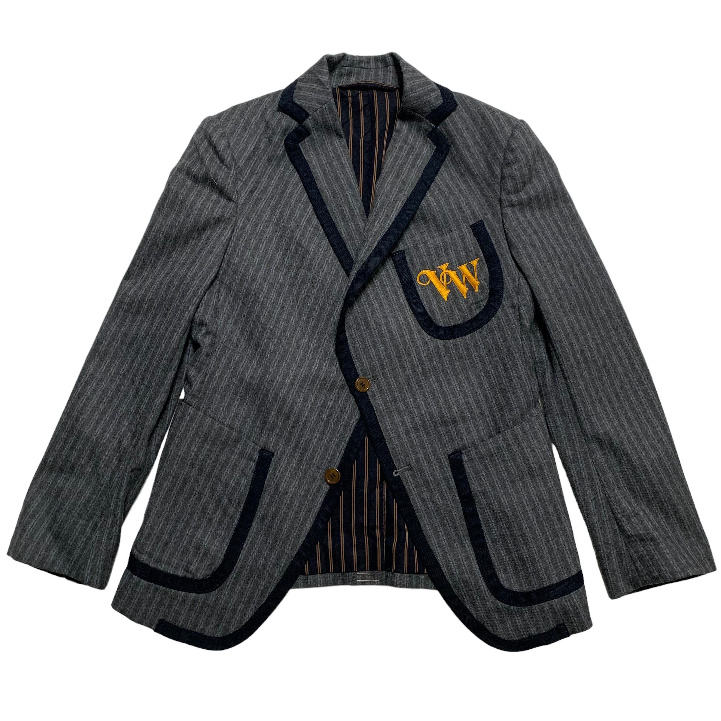 image of Vivienne Westwood Man Stripe Jacket in Grey, Men's (Size Small)