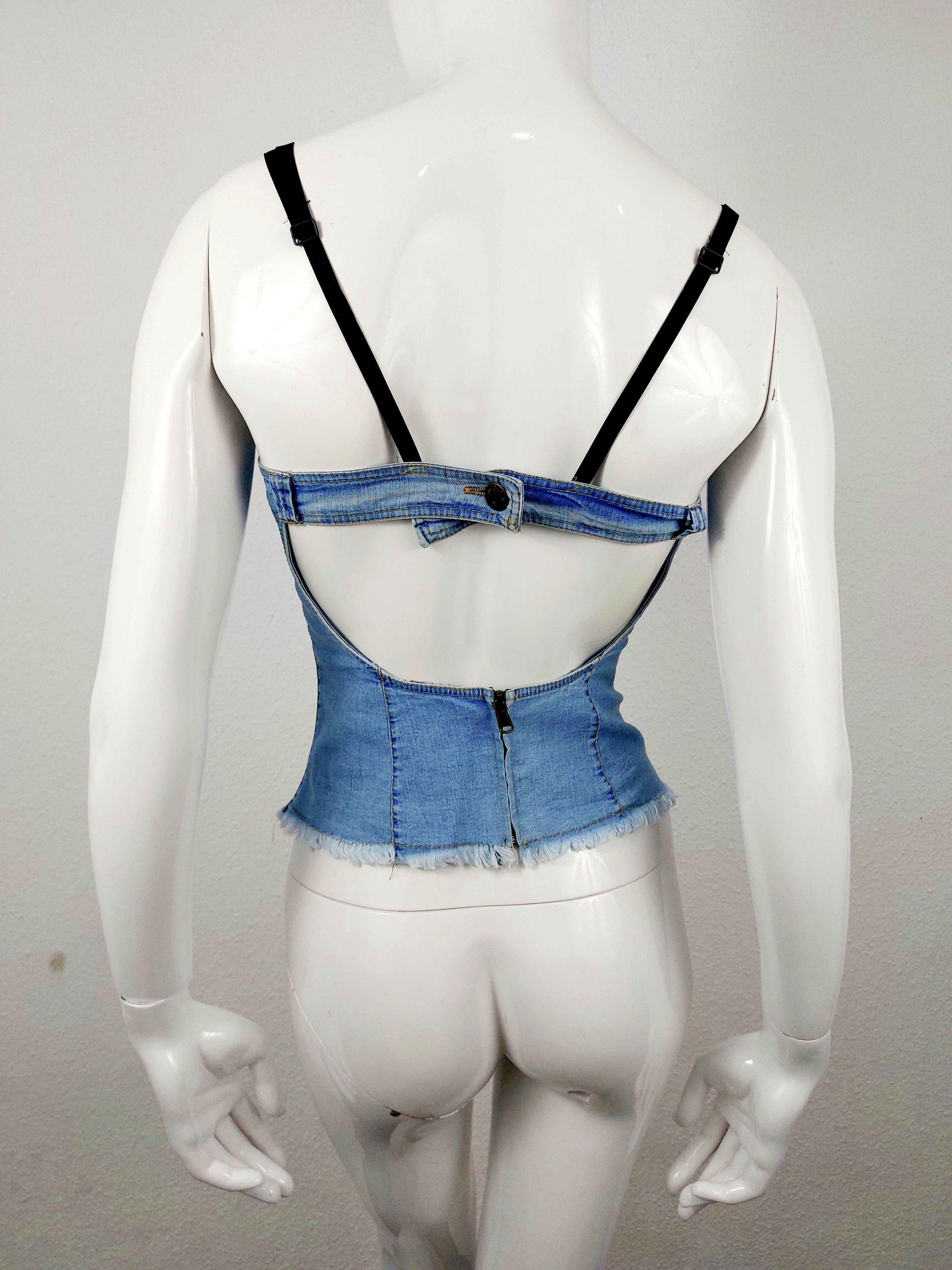 Dolce & Gabbana Dolce Gabbana D&G Bella Hadid Denim Jeans Corset Bustier Size S / US 4 / IT 40 - 12 Thumbnail