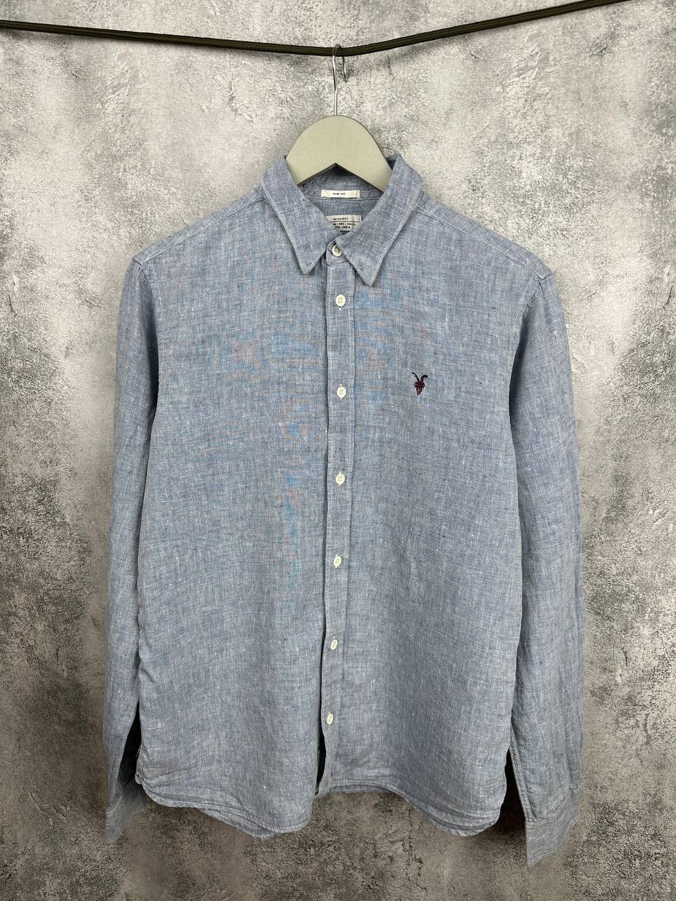 Allsaints ALLSAINTS Reaper Shirt 100% Linen Blue LS Button Up Slim Fit Size US S / EU 44-46 / 1 - 1 Thumbnail