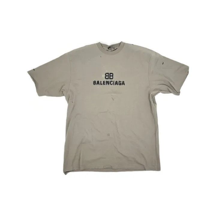 Balenciaga Balenciaga Balenciaga Gray Distressed Logo TShirt -2507 Size US S / EU 44-46 / 1 - 2 Thumbnail