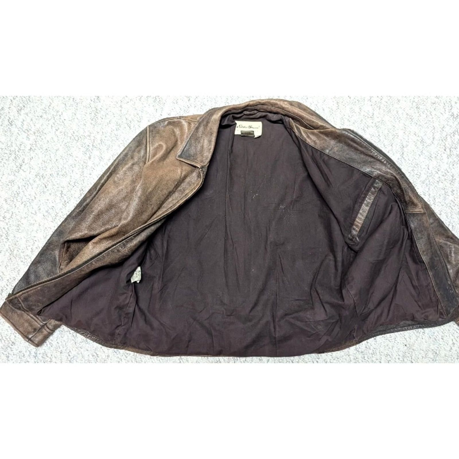 Eddie Bauer VINTAGE Eddie Bauer Motorcycle Jacket Womens M Brown Leather Patina 1990s Distressed Vintage Patina Leather Jacket Womens M Size M / US 6-8 / IT 42-44 - 6 Thumbnail
