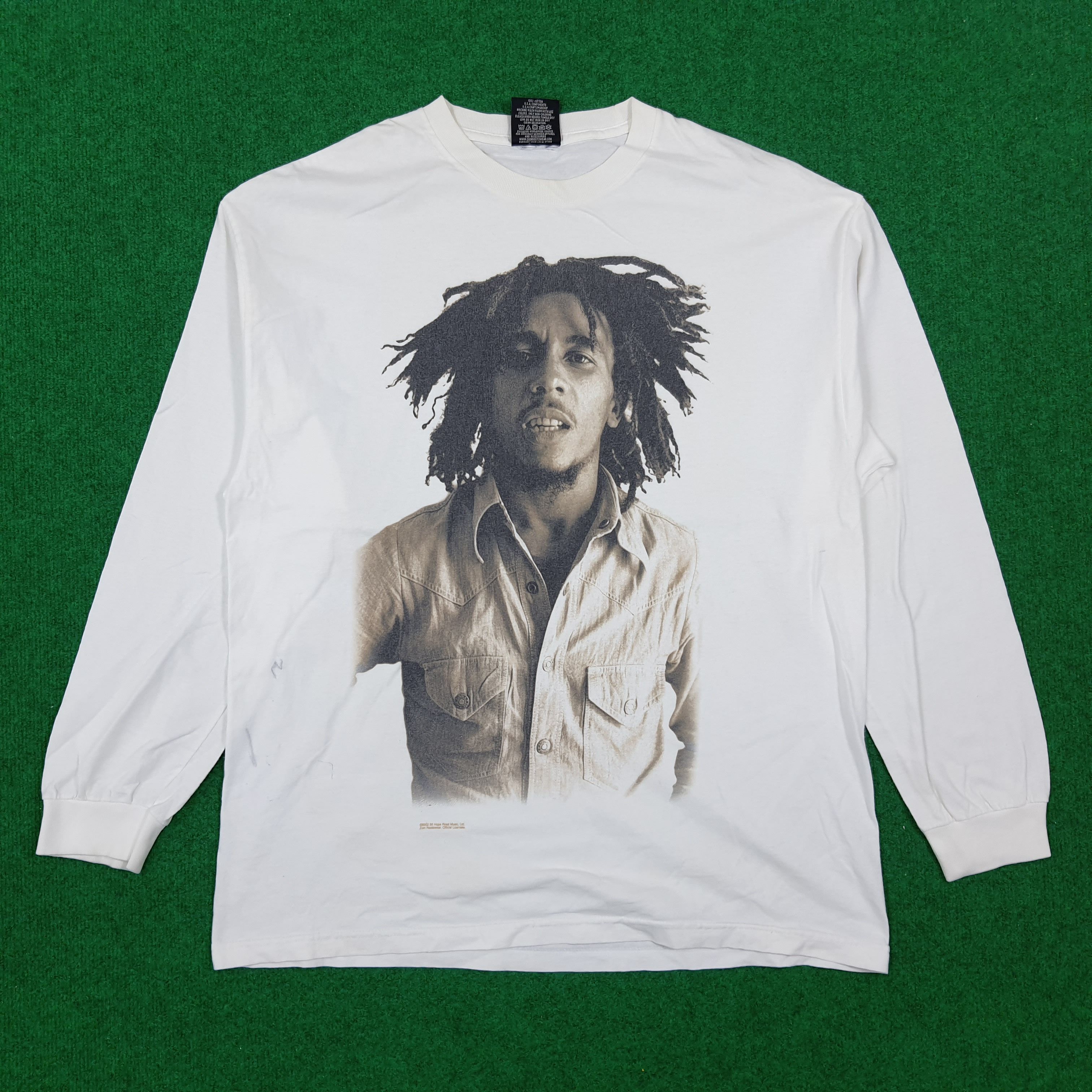 Bob Marley × Rap Tees × Vintage Vintage Bob Marley Reggae Singer Long Sleeve Tshirt Size US XL / EU 56 / 4 - 1 Thumbnail
