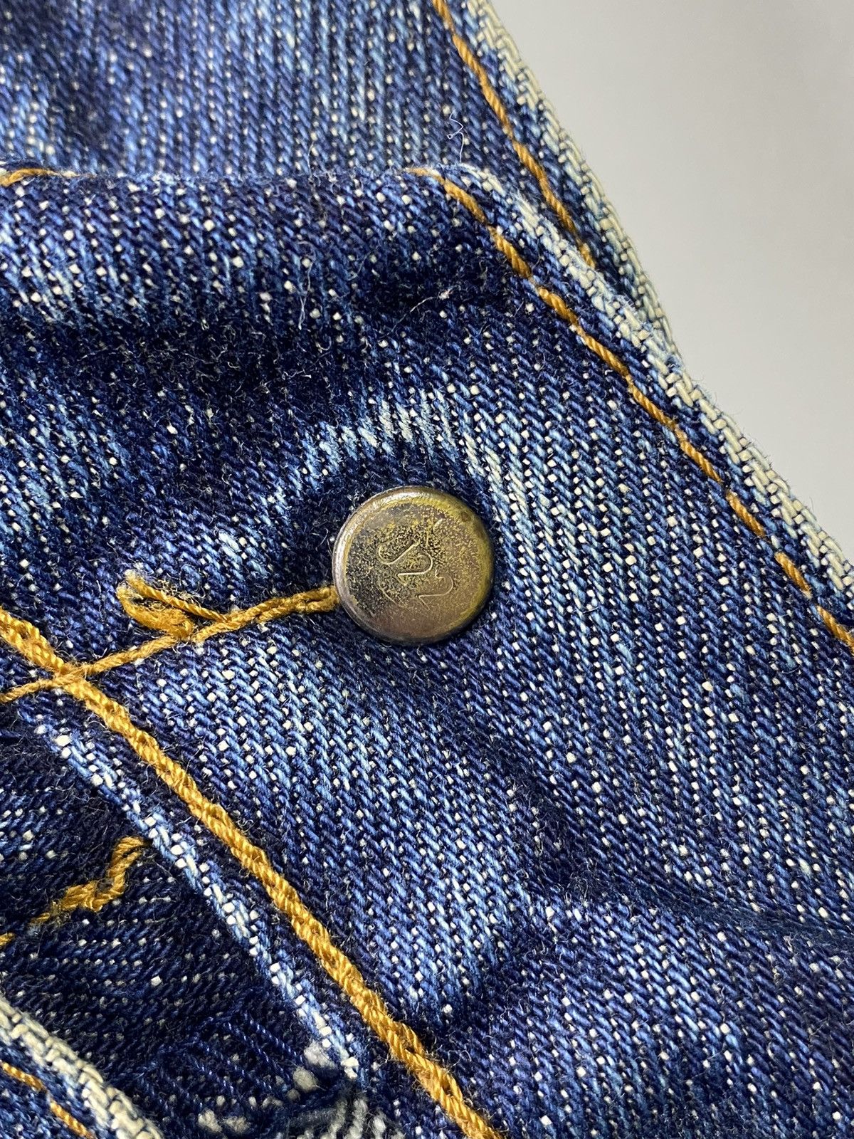 Levi's size 31x36 selvedge 90s levis 502 E stonewash denim jeans Size US 31 - 7 Thumbnail