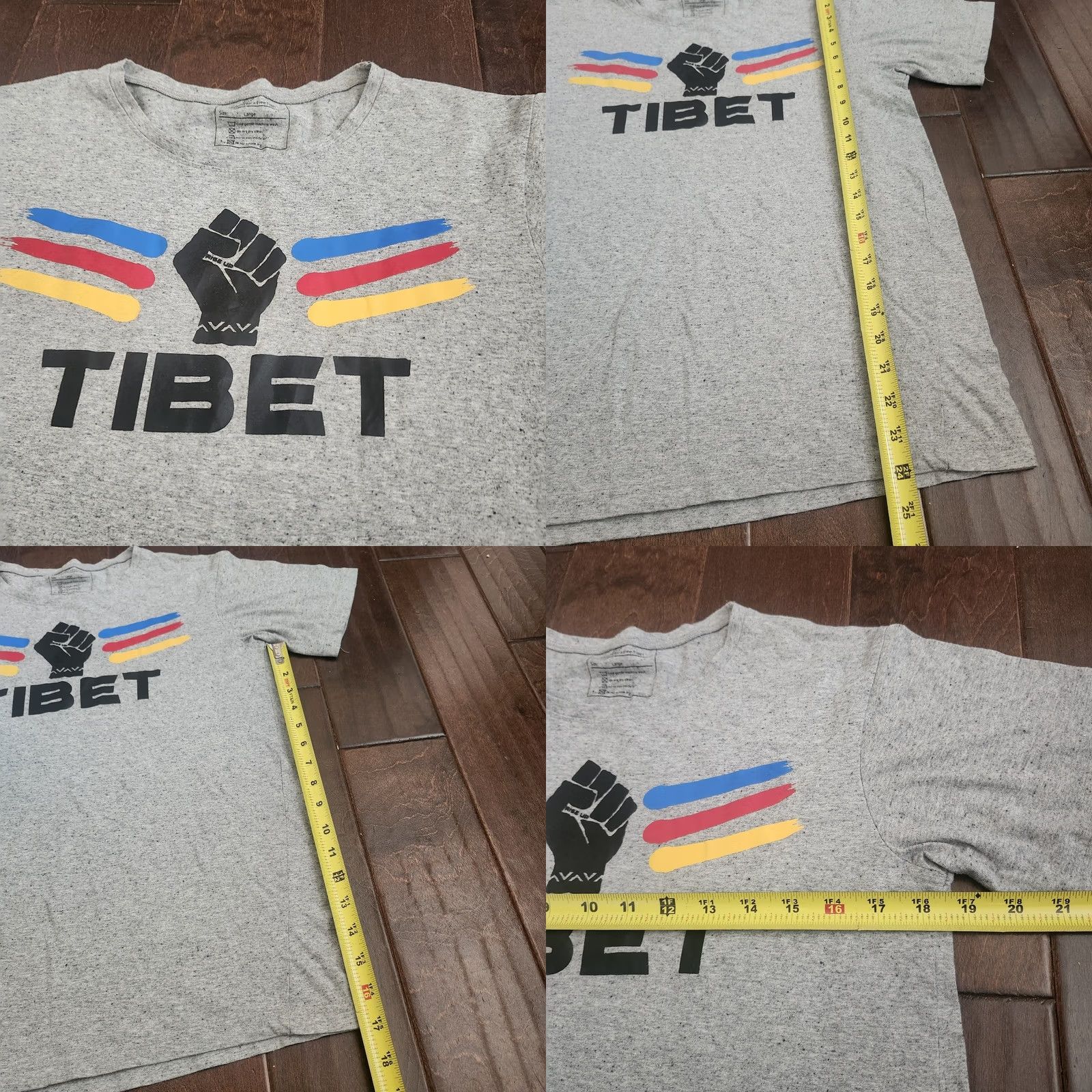 Vintage VINTAGE Free Tibet Graphic Tee Shirt Mens L Gray Cotton Short Sleeve Crew Neck Activist Shirt Mens Regular Fit Size US L / EU 52-54 / 3 - 8 Thumbnail