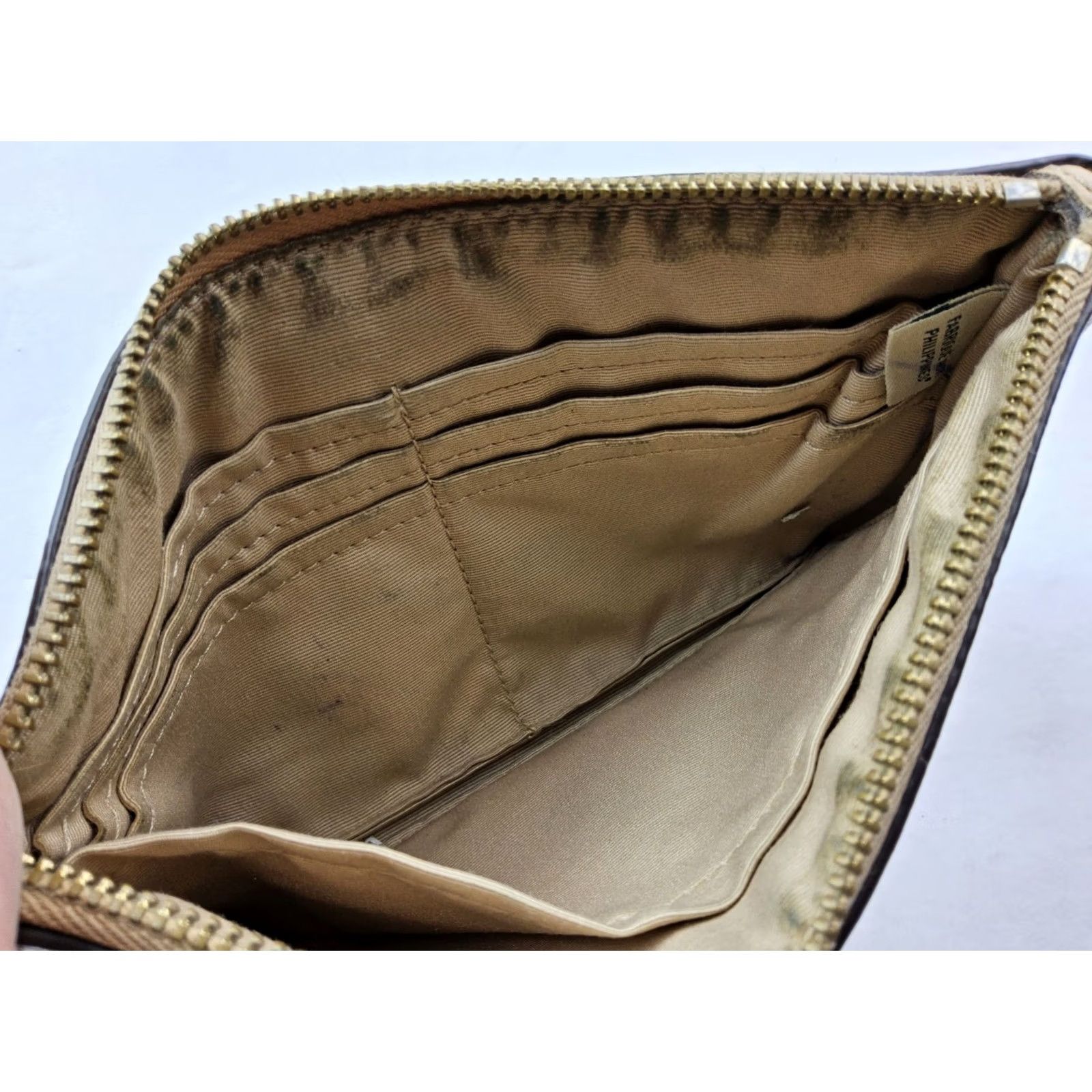 Coach Coach Leather Zipper Pouch Clutch Bag Wallet Women's Brown Leather Clutch Zipper Size ONE SIZE - 3 Thumbnail