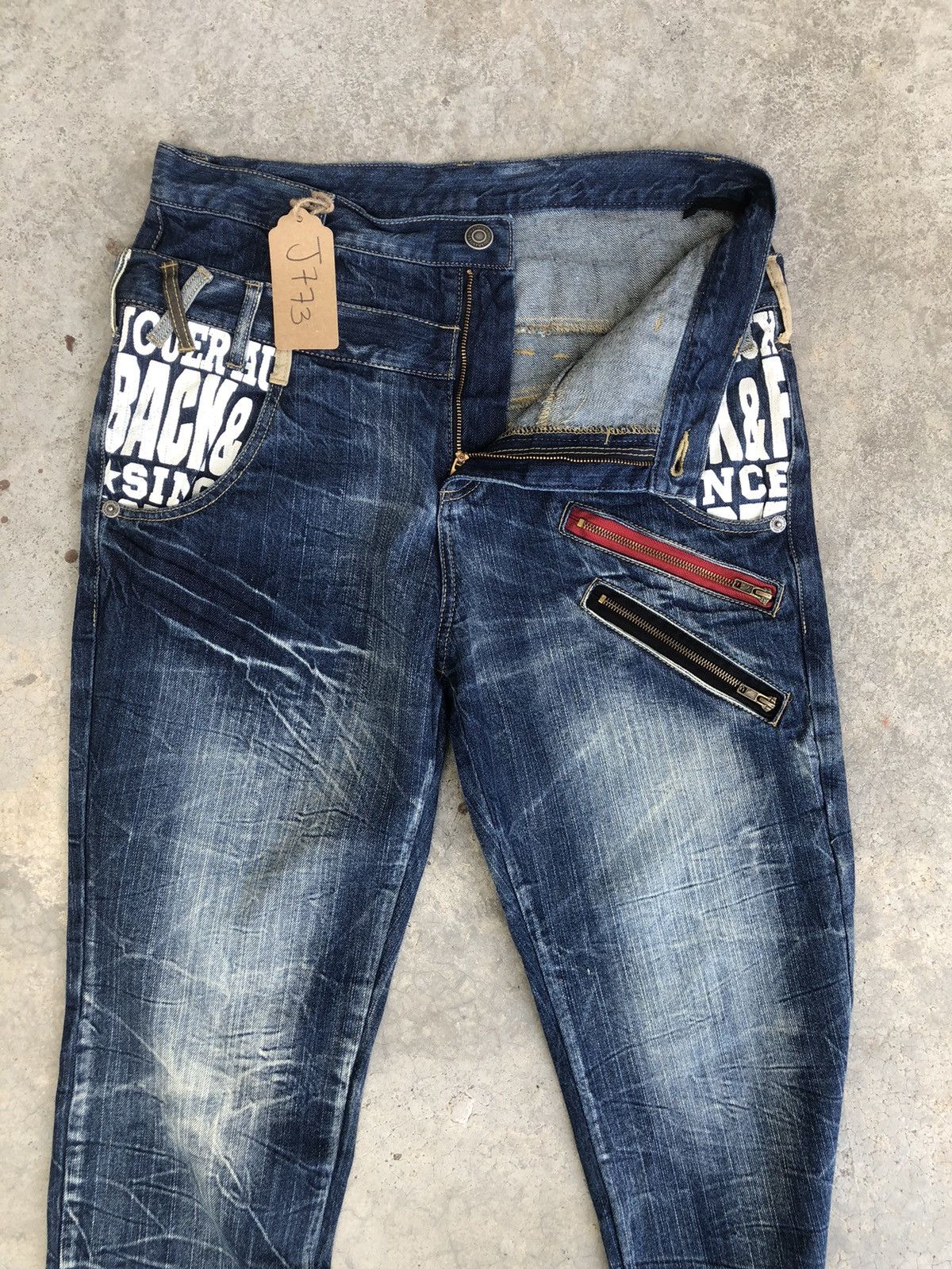 Hysteric Glamour Japanese Back & Forth Double Waist Distressed Jeans Size US 33 - 3 Thumbnail