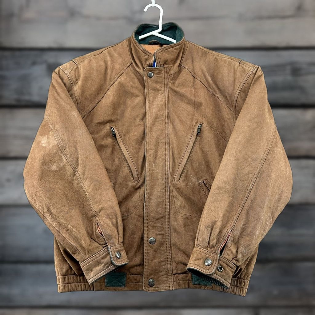 Vintage VINTAGE Beyond Leather Jacket Mens M Brown Bomber Genuine Flight Aviator 90s Casual Zip Full Zip Lined 80s Western 90s Riding Mens Size US M / EU 48-50 / 2 - 1 Thumbnail