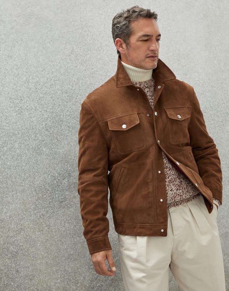 Brunello Cucinelli Leather Jackets in Brown Size US L / EU 52-54 / 3 - 1 Thumbnail