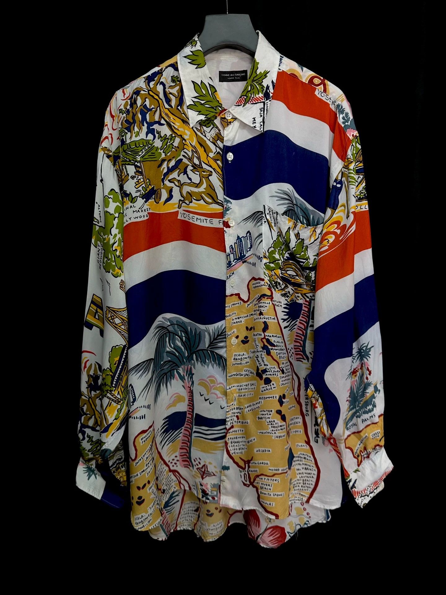 Comme des Garcons CDG 91SS Vintage Silk Scarf Shirt Florida Pure Map Size US L / EU 52-54 / 3 - 1 Thumbnail