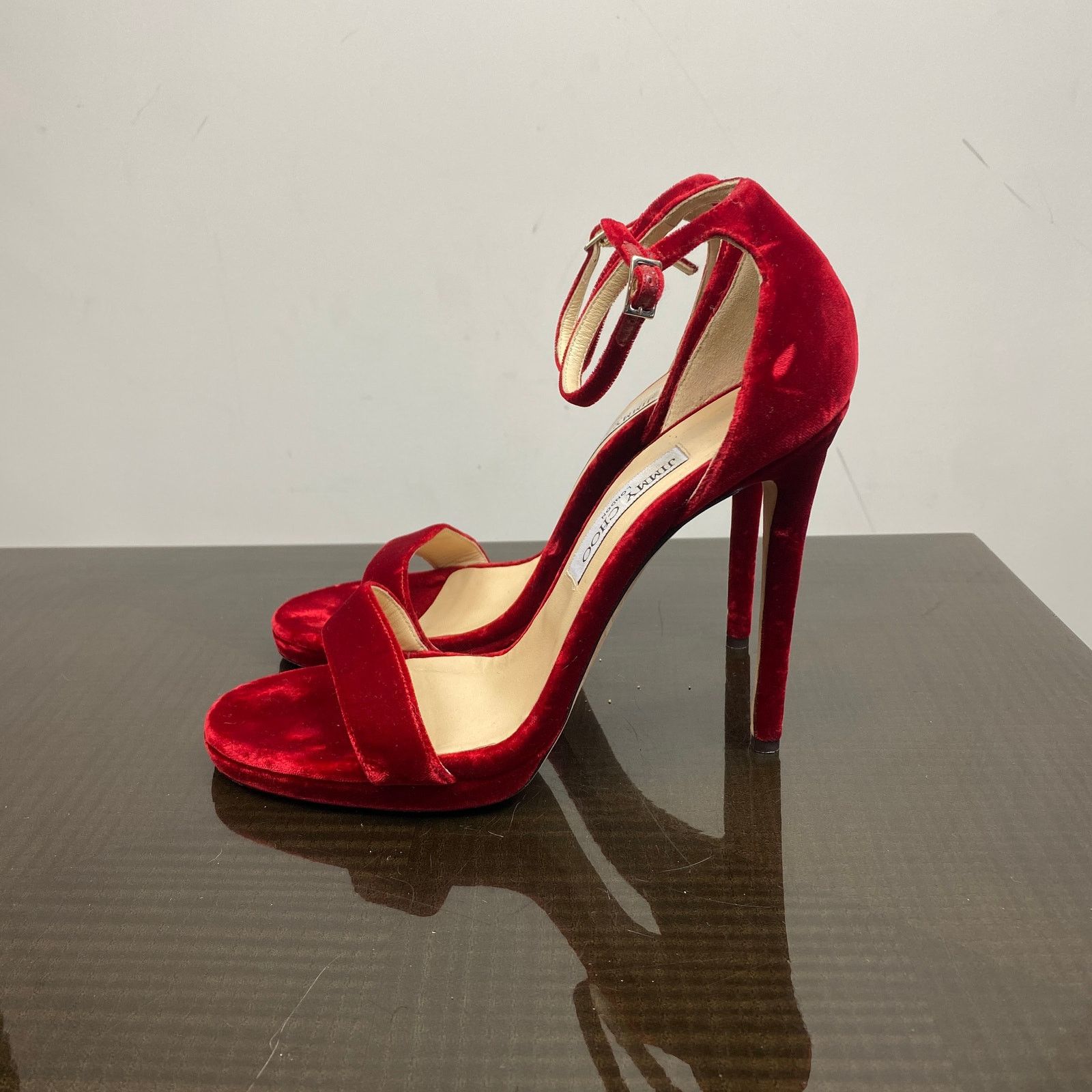 Jimmy Choo Jimmy Choo Misty Velvet Open Toe Stilettos Heels Womens 40.5 Size US 10.5 / IT 40.5 - 5 Thumbnail