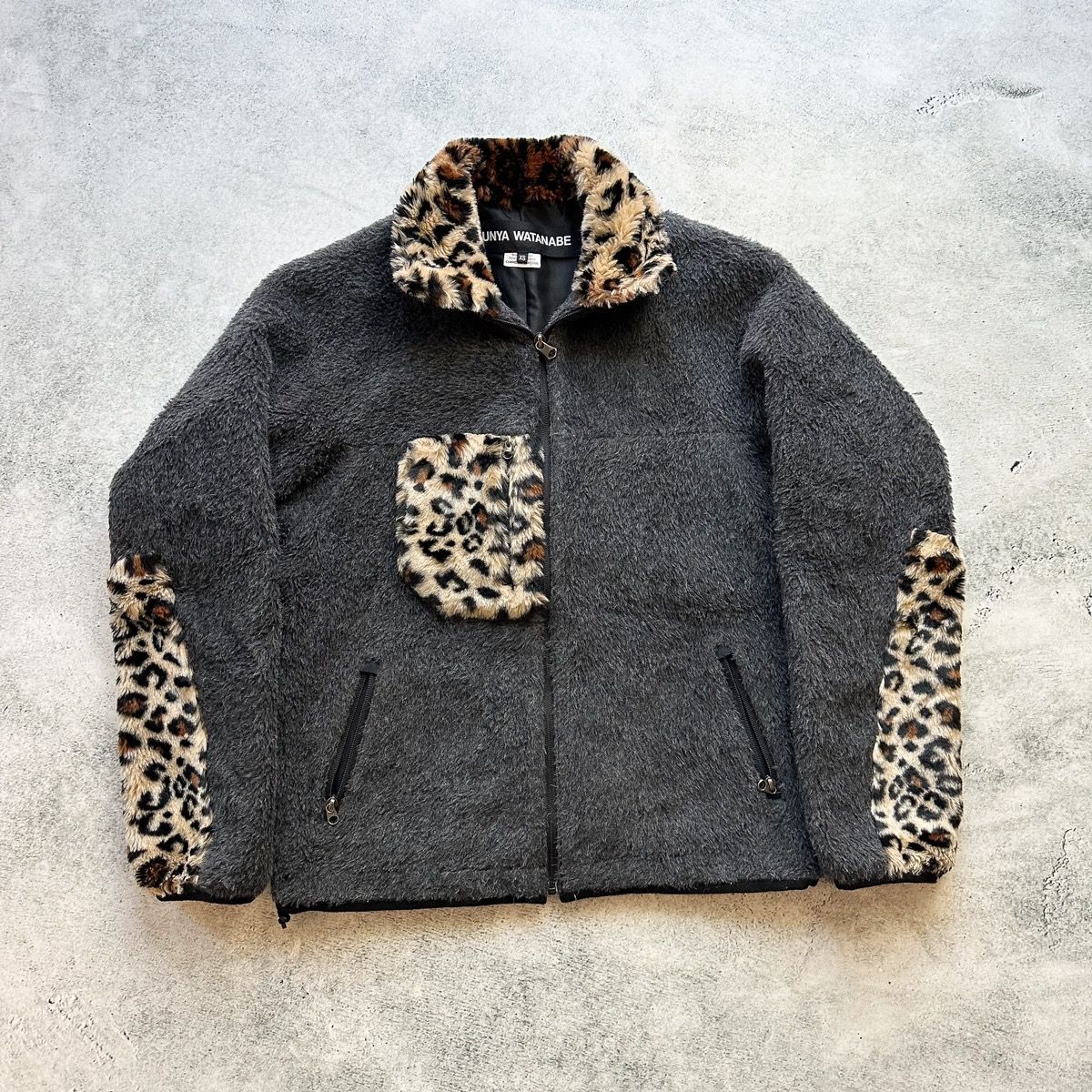 Pre-owned Comme Des Garcons X Junya Watanabe Ad2022 Leopard Fur Jacket In Grey