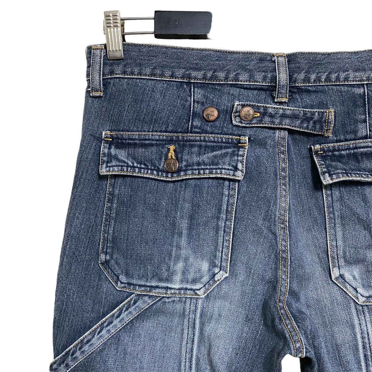 Hysteric Glamour OZONE ROCKS Denim Double Knee Carpenter Pants Size US 31 - 10 Thumbnail