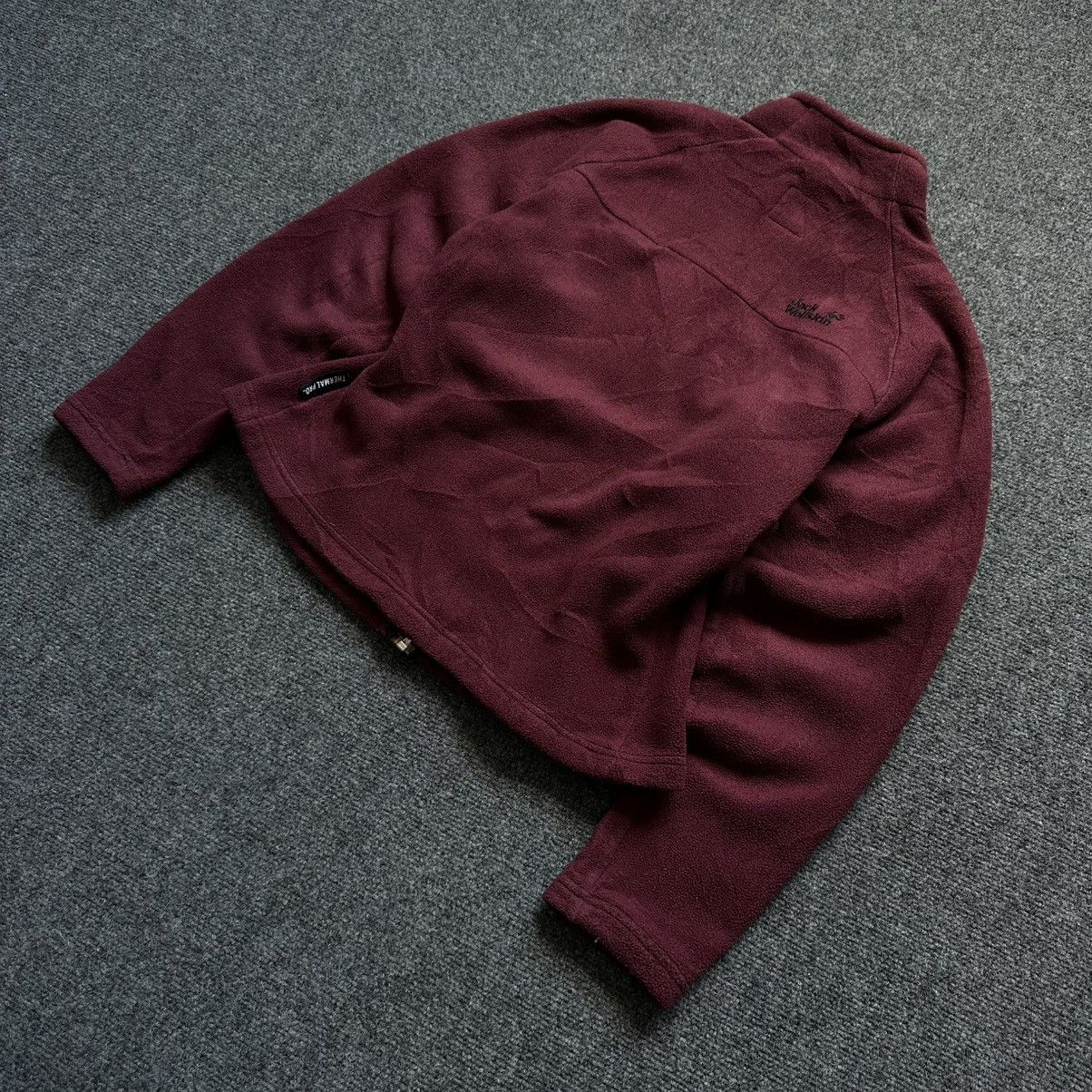 Jack Wolfskin VTG Women’s Fleece Jacket Size L Burgundy Zip Sweater Size L / US 10 / IT 46 - 4 Thumbnail