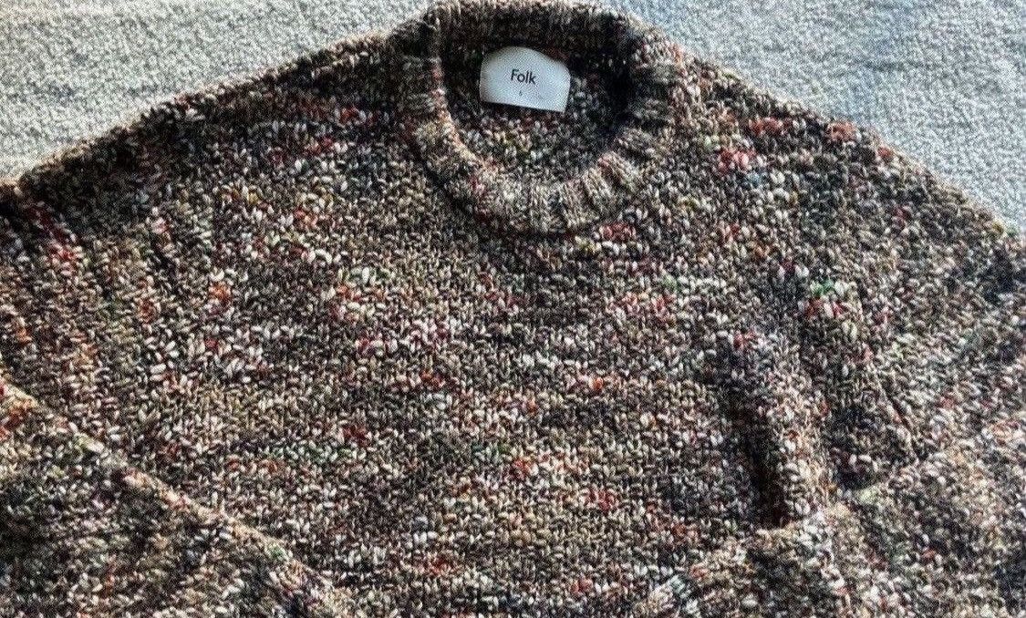 Folk Mixed Yarn Brown Sweater Size US XL / EU 56 / 4 - 1 Thumbnail