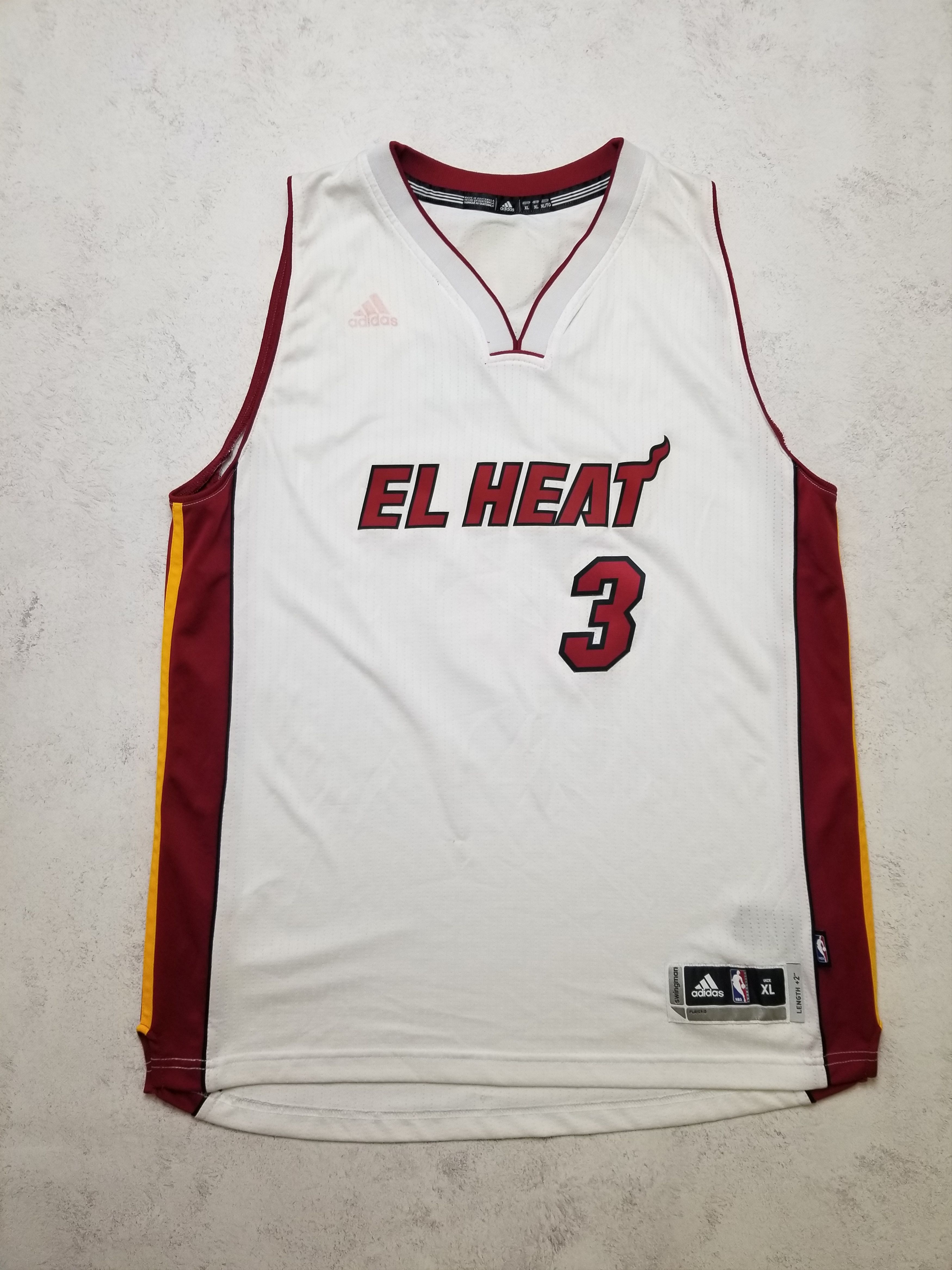 Adidas Adidas Miami Heat Dwyane Wade #3 Latin Nights Home Jersey Size US XL / EU 56 / 4 - 1 Thumbnail