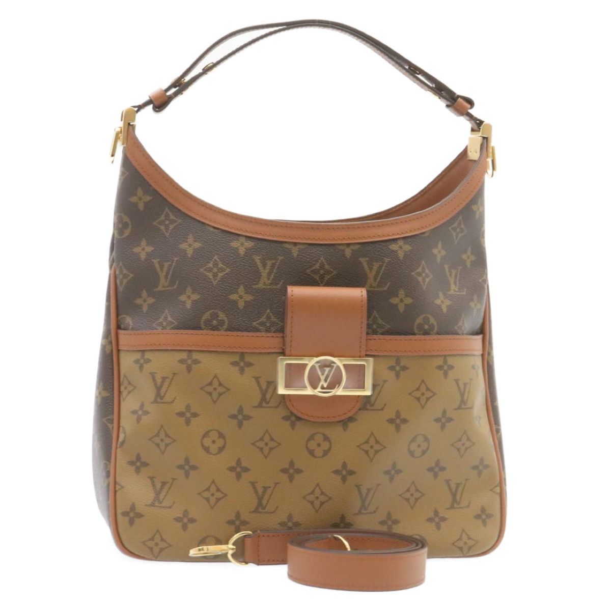 Louis Vuitton Monogram Reverse Hobo Dauphine Pm Shoulder Bag M45194 Auth 27624S, Women's