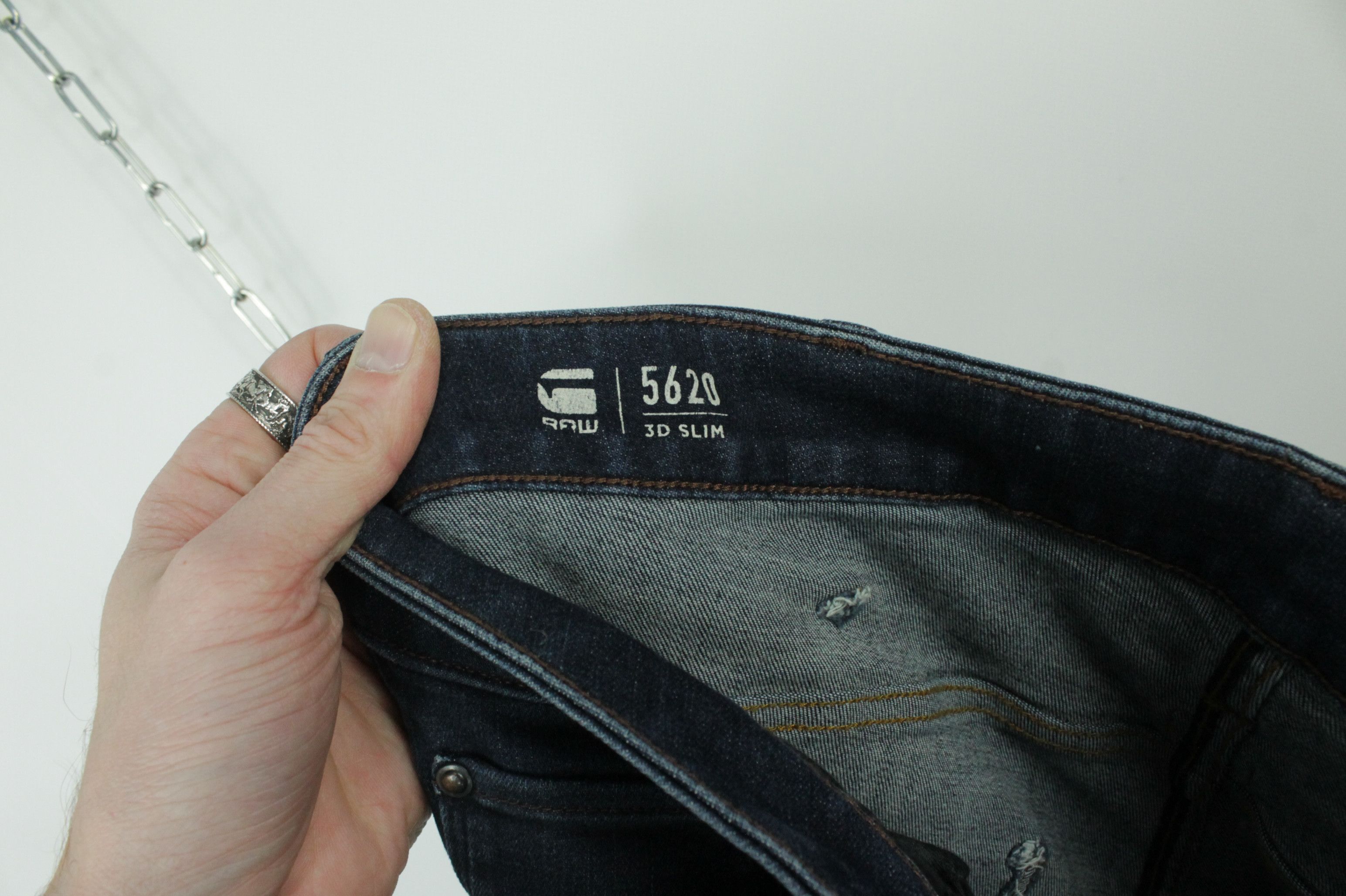 G-Star G-Star Raw 5620 3D Slim Blue Denim Jeans Men's Size US 33 - 7 Thumbnail