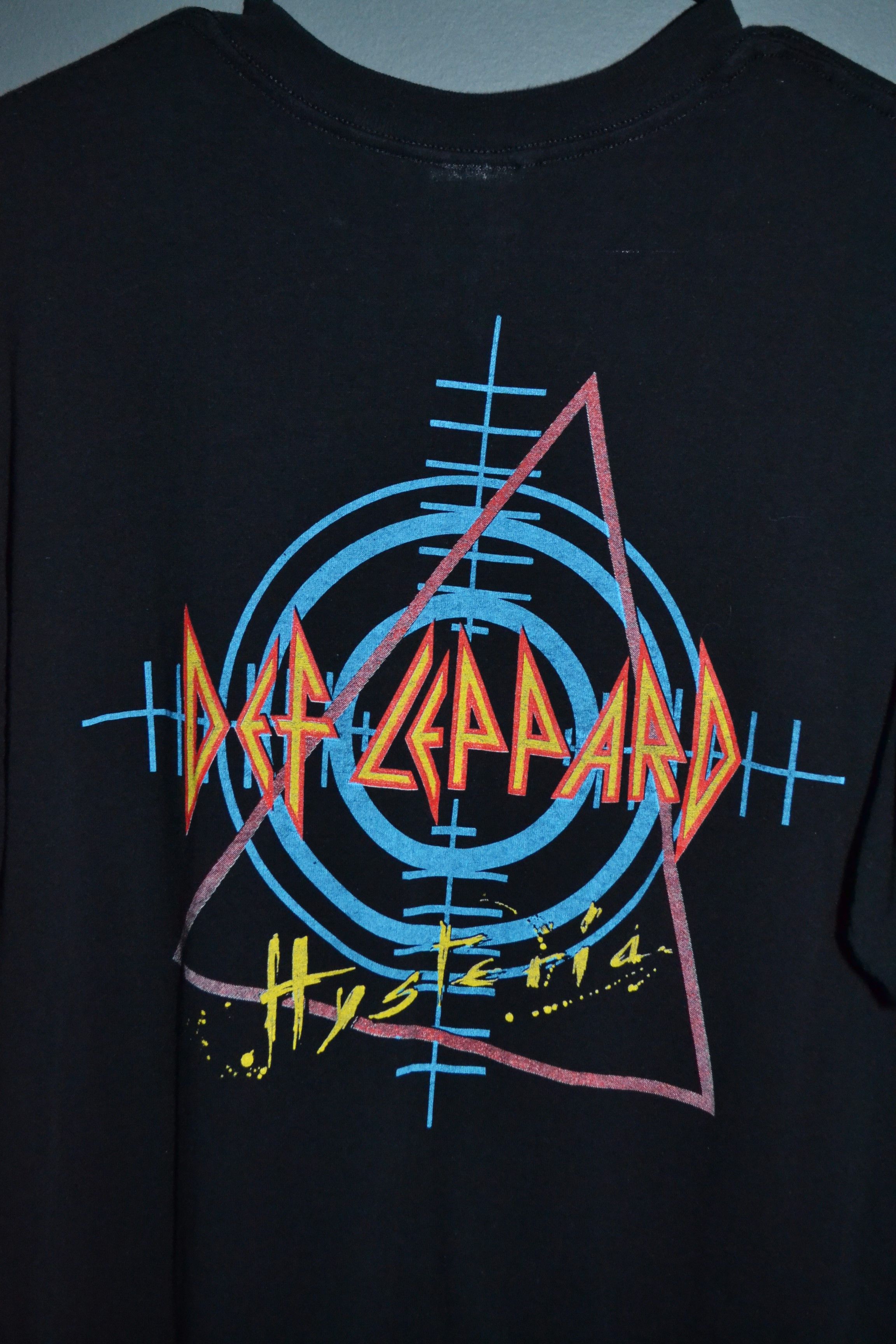 Band Tees × Vintage Vintage 1988 Def Leppard Hysteria Tour Black Shirt size XL Size US XL / EU 56 / 4 - 11 Thumbnail