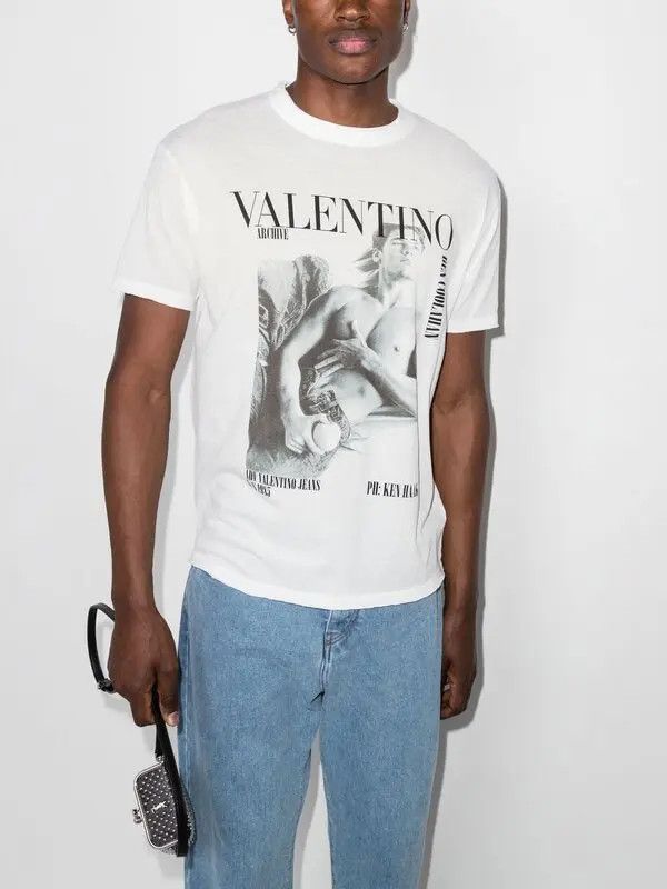 Valentino o1y0525 Logo T-Shirt in White Size US S / EU 44-46 / 1 - 4 Thumbnail