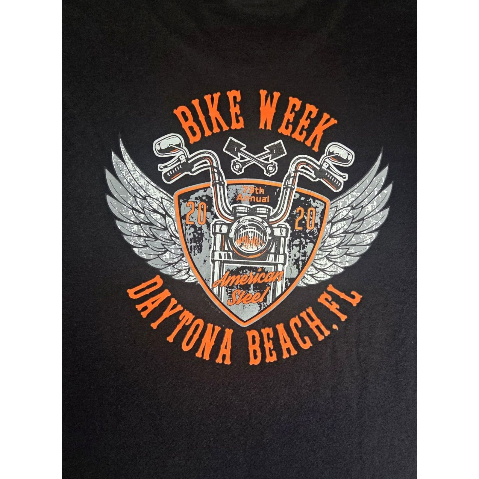 Delta Delta Daytona Beach Bike Week 2020 T-Shirt Black XL 79th Anniversary Graphic Tee Unisex Adults Long Sleeve Crew Neck Graphic Print Motorcycles Size US XL / EU 56 / 4 - 5 Thumbnail