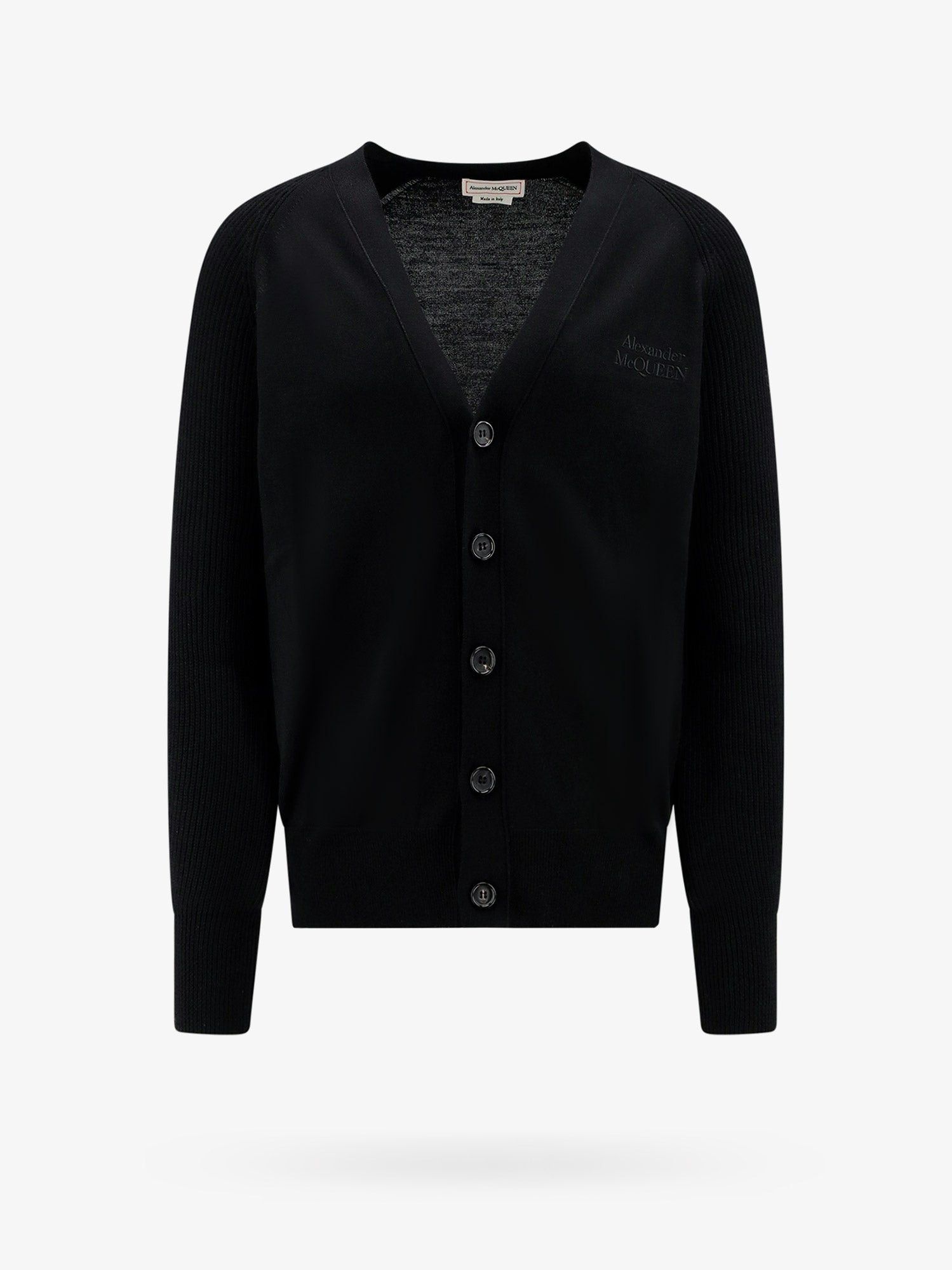 image of Alexander Mcqueen Cardigan Man Black Knitwear, Men's (Size Medium)