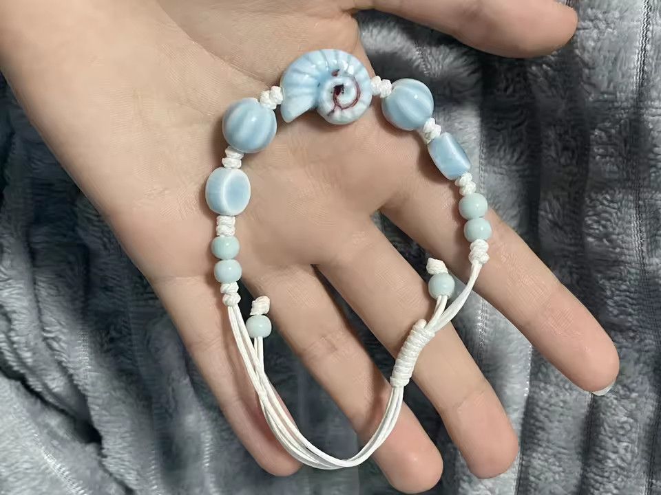 Handmade Seashell Ceramic Bracelet Handmade Jewelry Gift For Her Size ONE SIZE - 1 Thumbnail