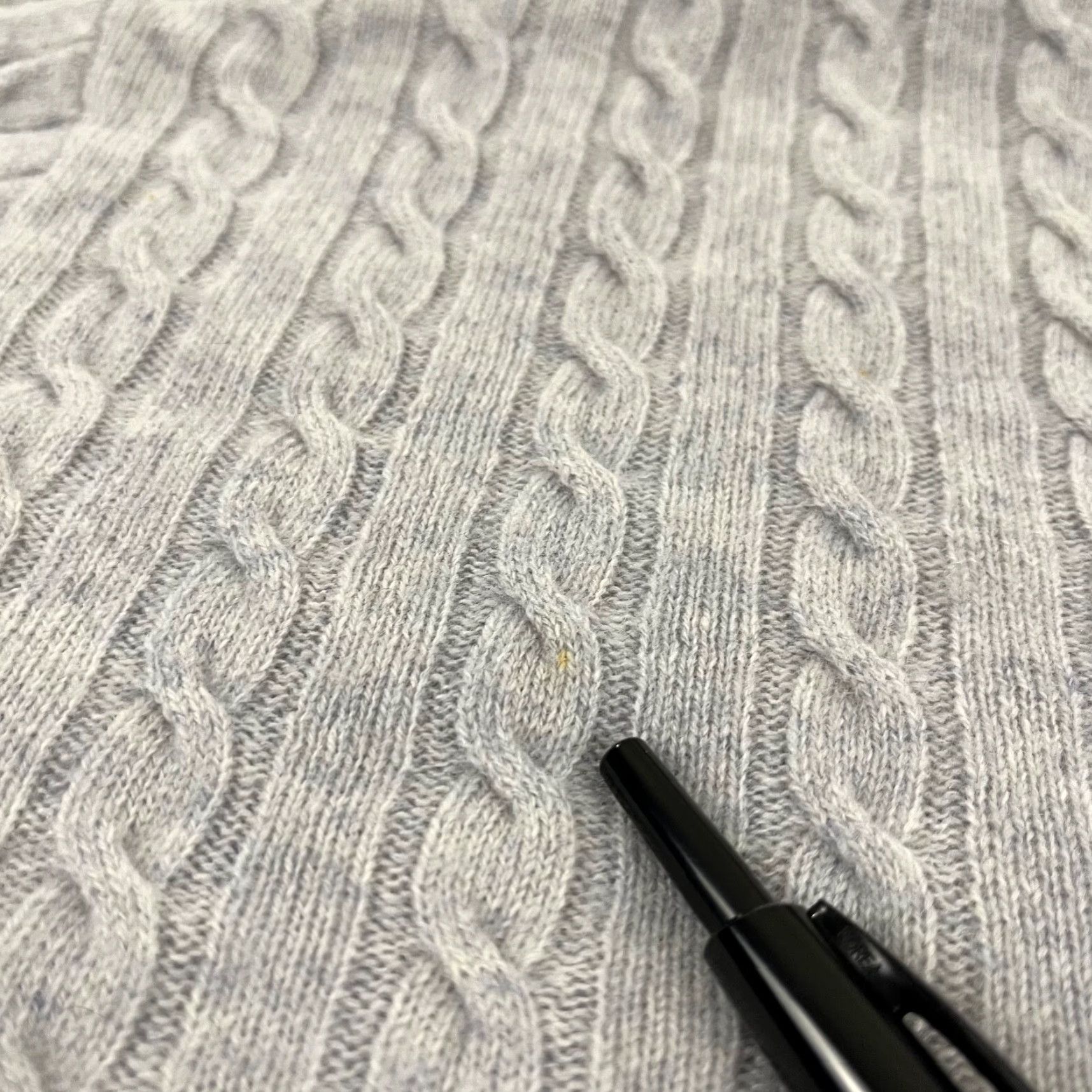 Vintage MAGASCHONI Sweater Womens Medium Blue Gray Cashmere Cable Knit Pullover Light Crew Neck Long Sleeve Size M / US 6-8 / IT 42-44 - 7 Thumbnail