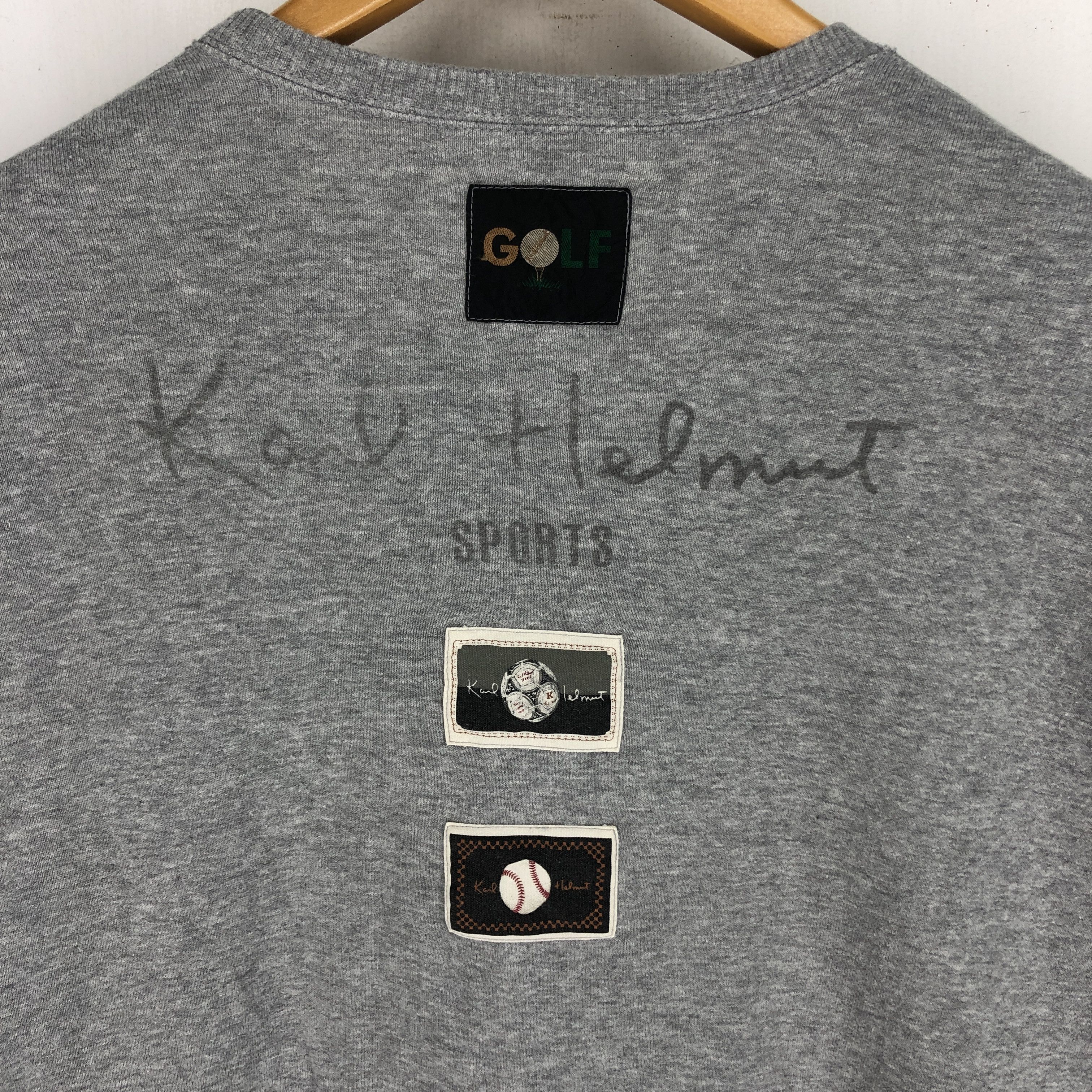 Karl Helmut KARL HELMUT SPORTS Patch Logo Crew Neck Sweatshirt #2589-92 Size US L / EU 52-54 / 3 - 2 Thumbnail