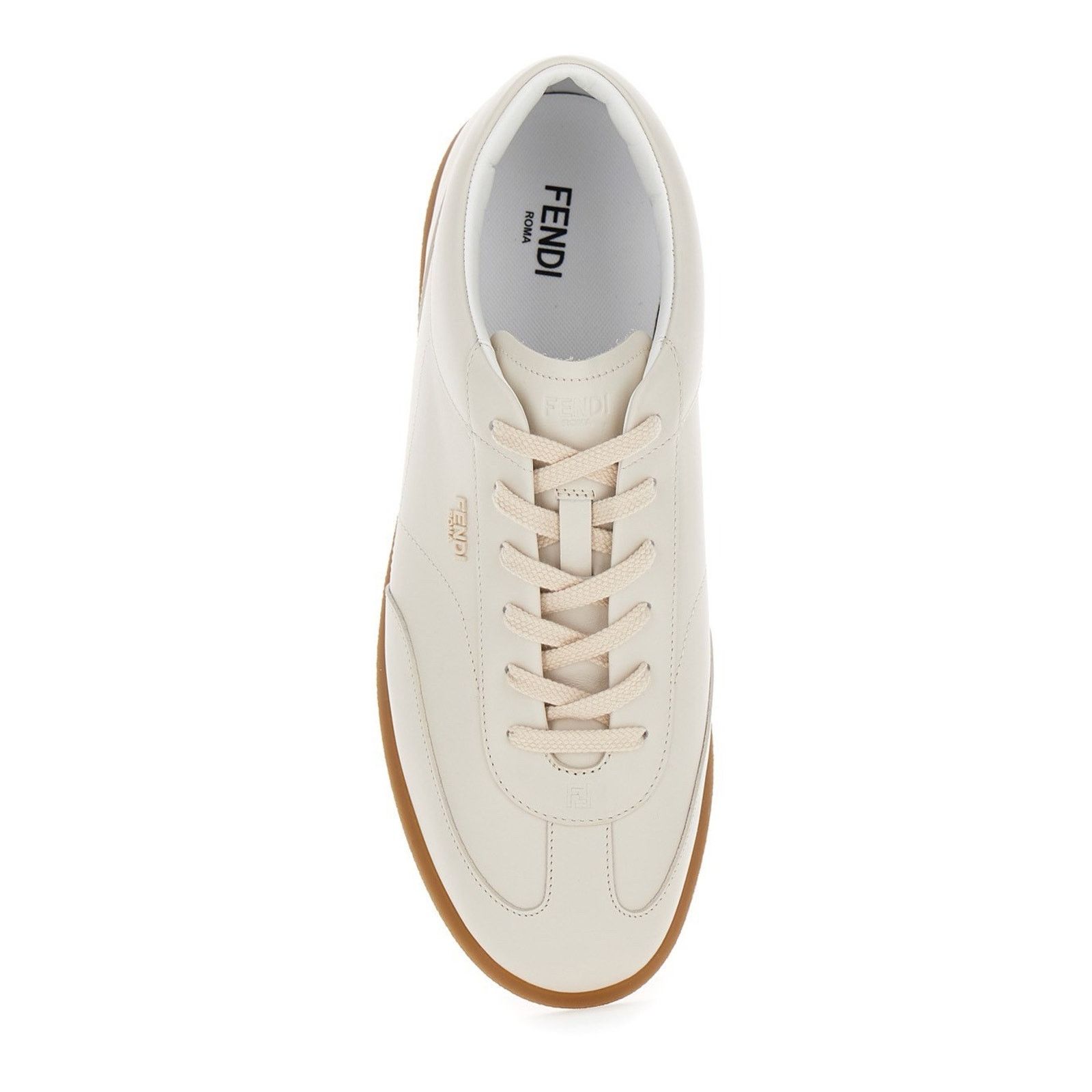 Fendi Fendi Light Bianco Ice White Leather Low Top Sneakers US 12 Size US 12 / EU 45 - 9 Thumbnail