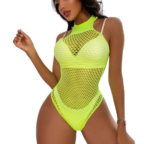 Other Classic Sexy Fishnet Mesh Cut Out Bodysuit Without Liner Size ONE SIZE - 1 Thumbnail
