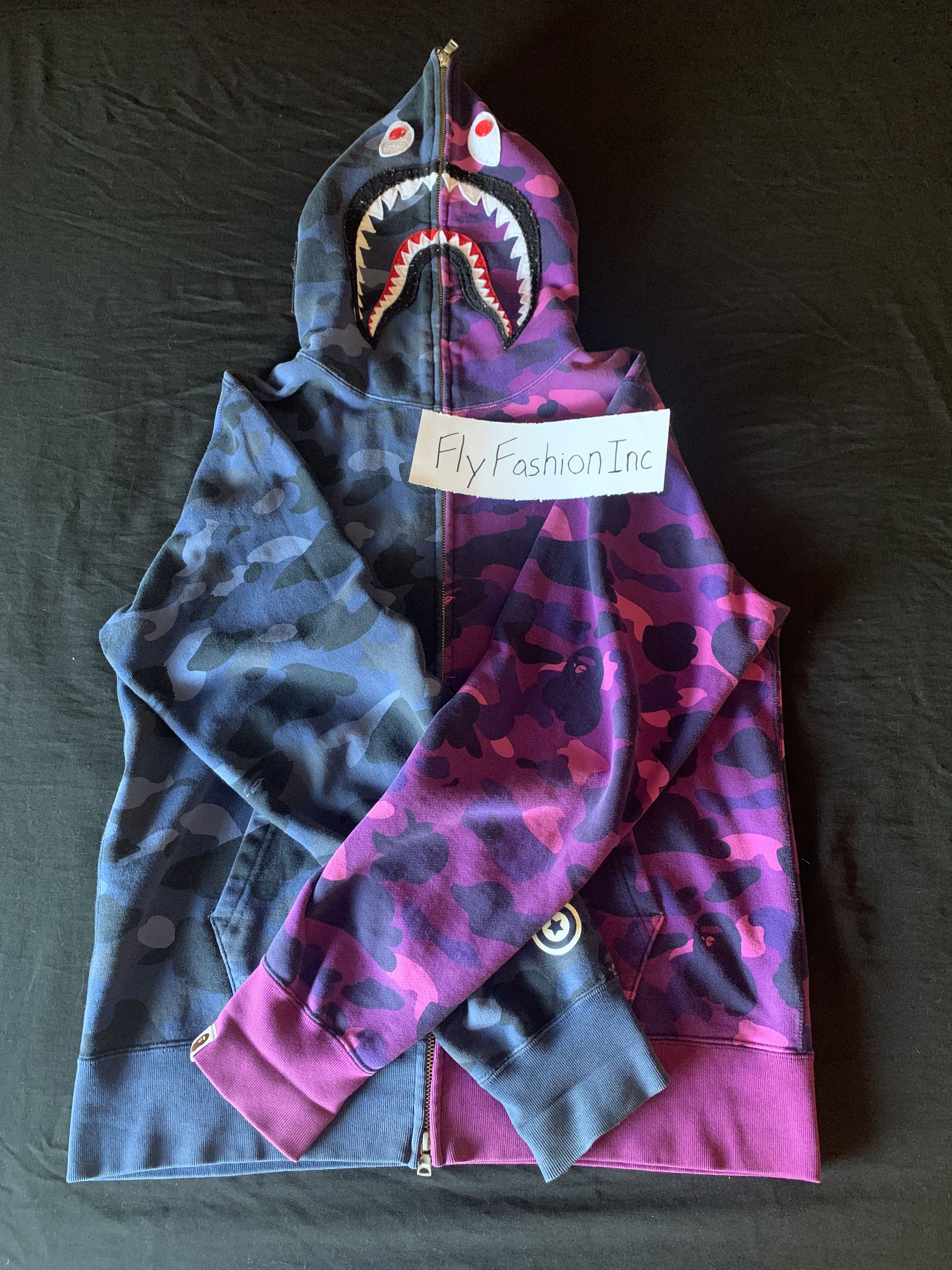 Bape Bape Split Shark Hoodie Blue/Purple Camo Size US L / EU 52-54 / 3 - 10 Thumbnail