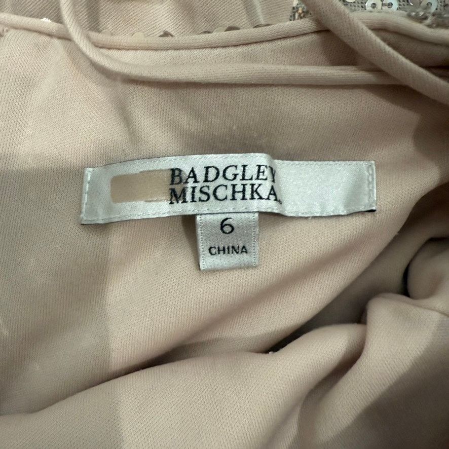 Badgley Mischka Badgley Mischka Blush Sequin Maria Gown, Size US 6 Size M / US 6-8 / IT 42-44 - 6 Thumbnail