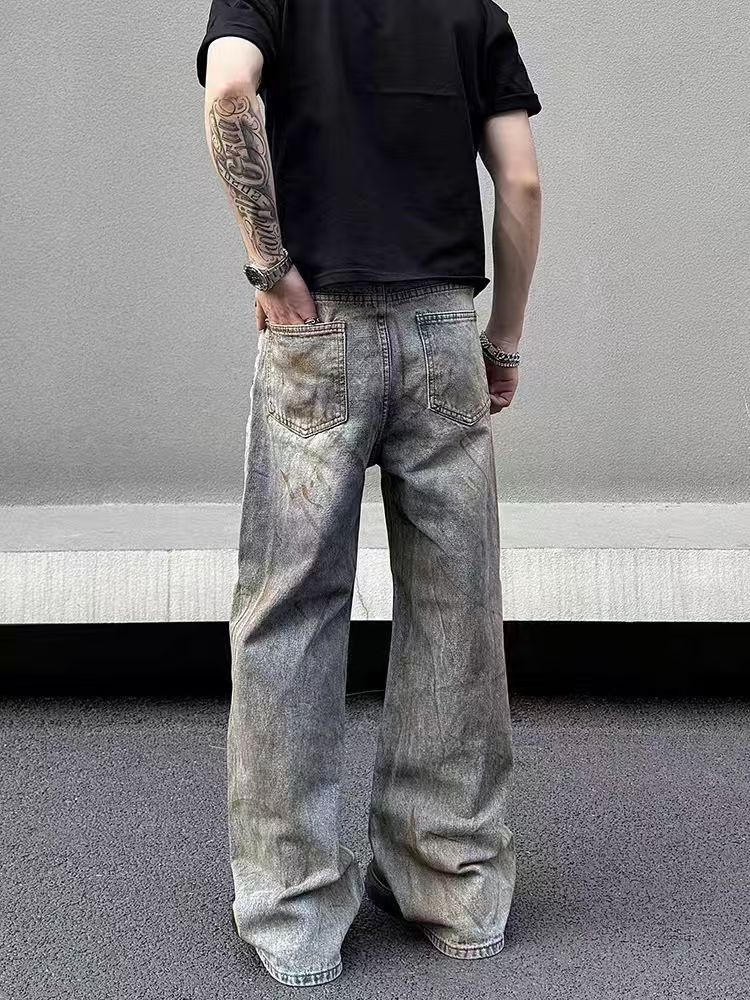 Japanese Brand × Jean High street washed and distressed ripped straight leg jeans Size US 34 / EU 50 - 3 Thumbnail