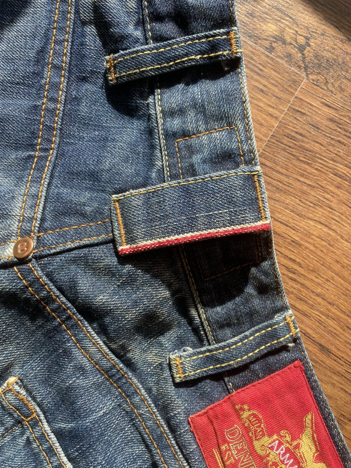 Armani × Vintage Armani Jeans Red Wash Limited Edition Italy Selvage denim Size US 32 / EU 48 - 6 Thumbnail