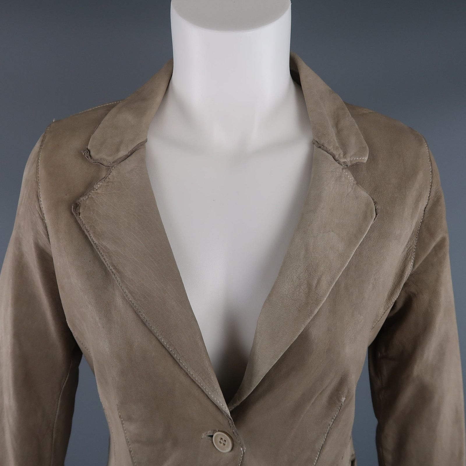 Other TRANSIT PAR-SUCK Size M Dyed Leather Notch Lapel Jacket Size US M / EU 48-50 / 2 - 4 Thumbnail