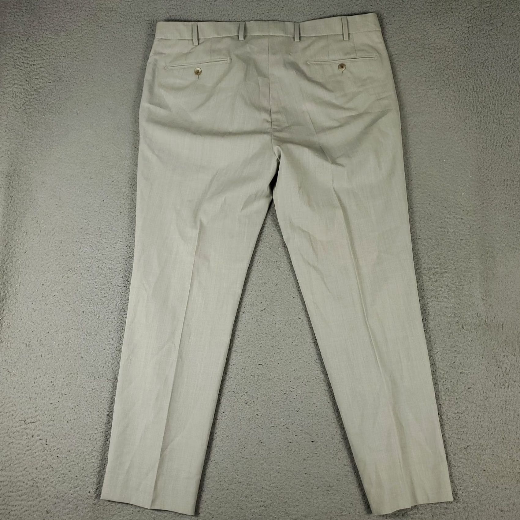 Vintage Meyer Pants Mens 39x30 Gray Dress Slacks Flat Front Chino Trousers Size US 39 - 7 Thumbnail
