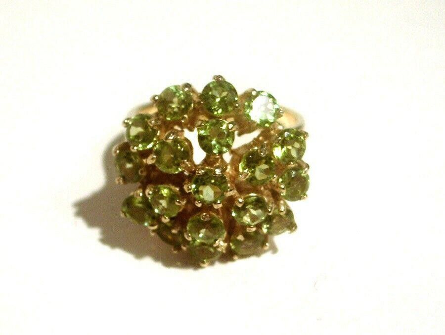 Designer Cluster Sterling Silver and 18 kt Gold Vermeil Cocktail Ring Size ONE SIZE - 1 Thumbnail