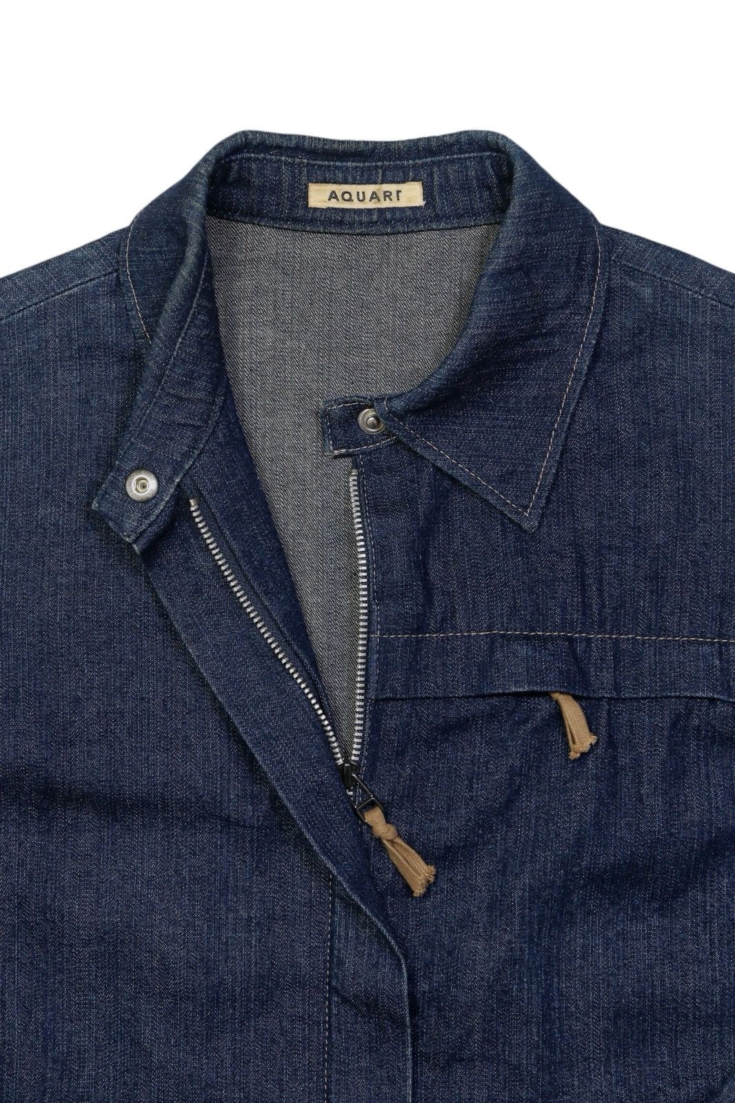 Japanese Brand × Vintage 1990s AQUART OVER SLEEVES DENIM ZIP UP JACKET Size US M / EU 48-50 / 2 - 4 Thumbnail