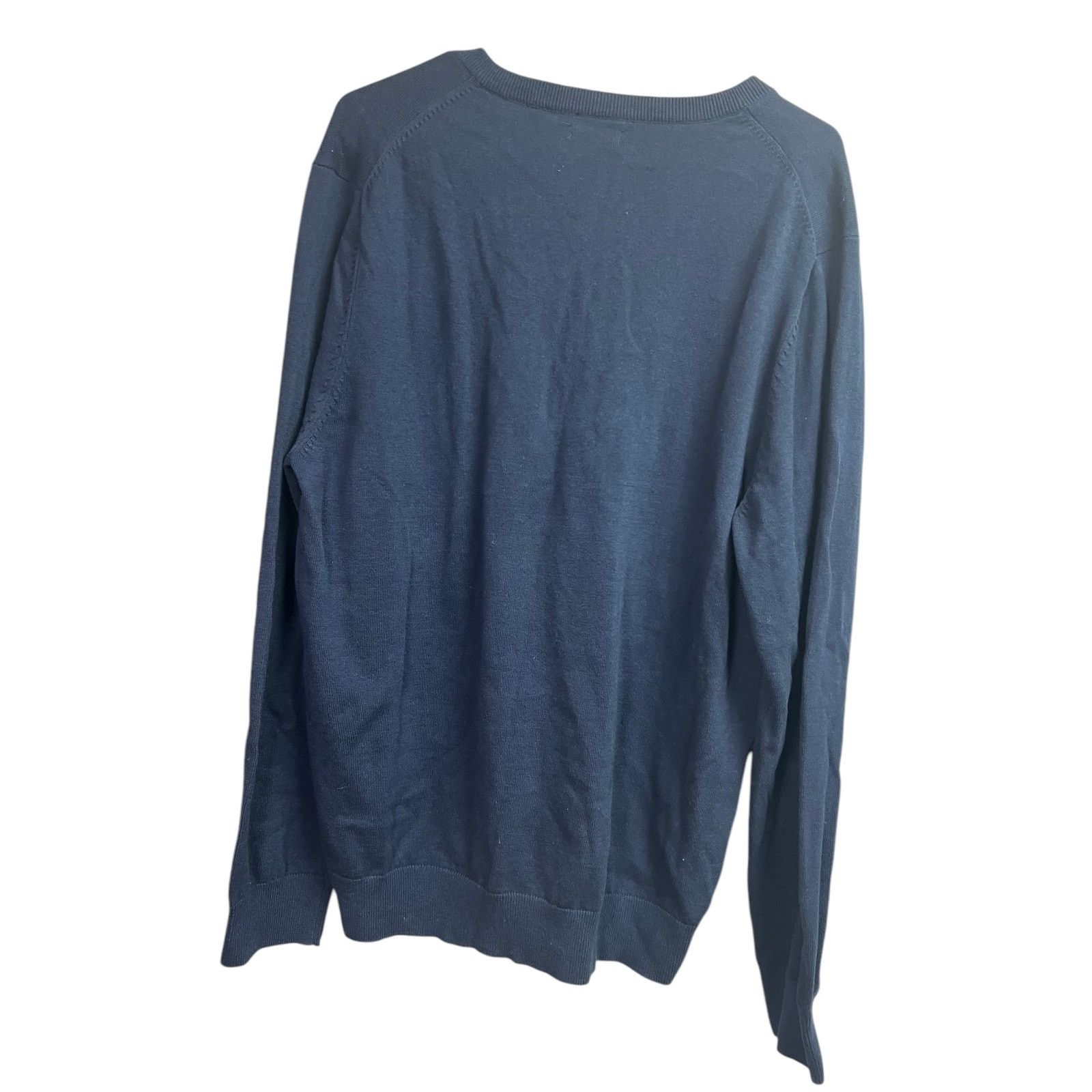 Izod Izod Navy Blue V-Neck Cotton Long Sleeve Sweater Men's Large Size US L / EU 52-54 / 3 - 10 Thumbnail