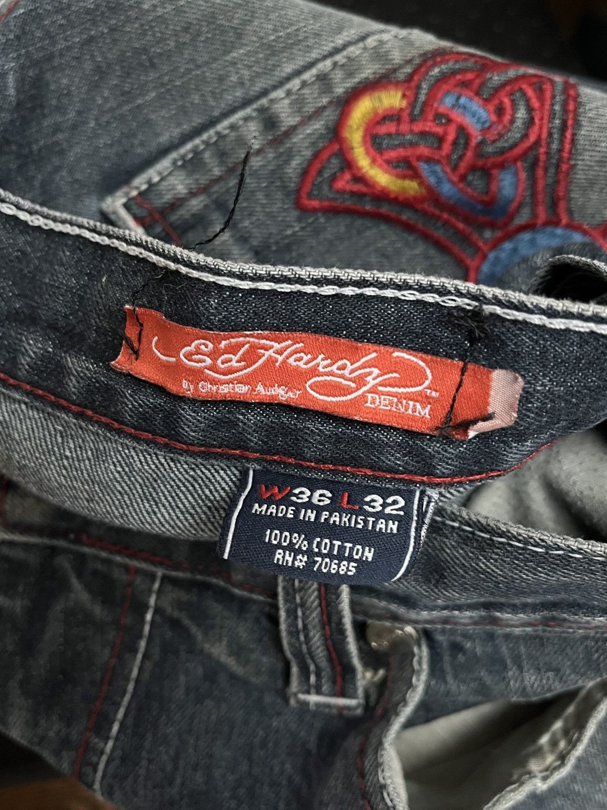 Ed Hardy Vintage Ed Hardy Cross Jeans (unisex) Size US 36 / EU 52 - 15 Thumbnail