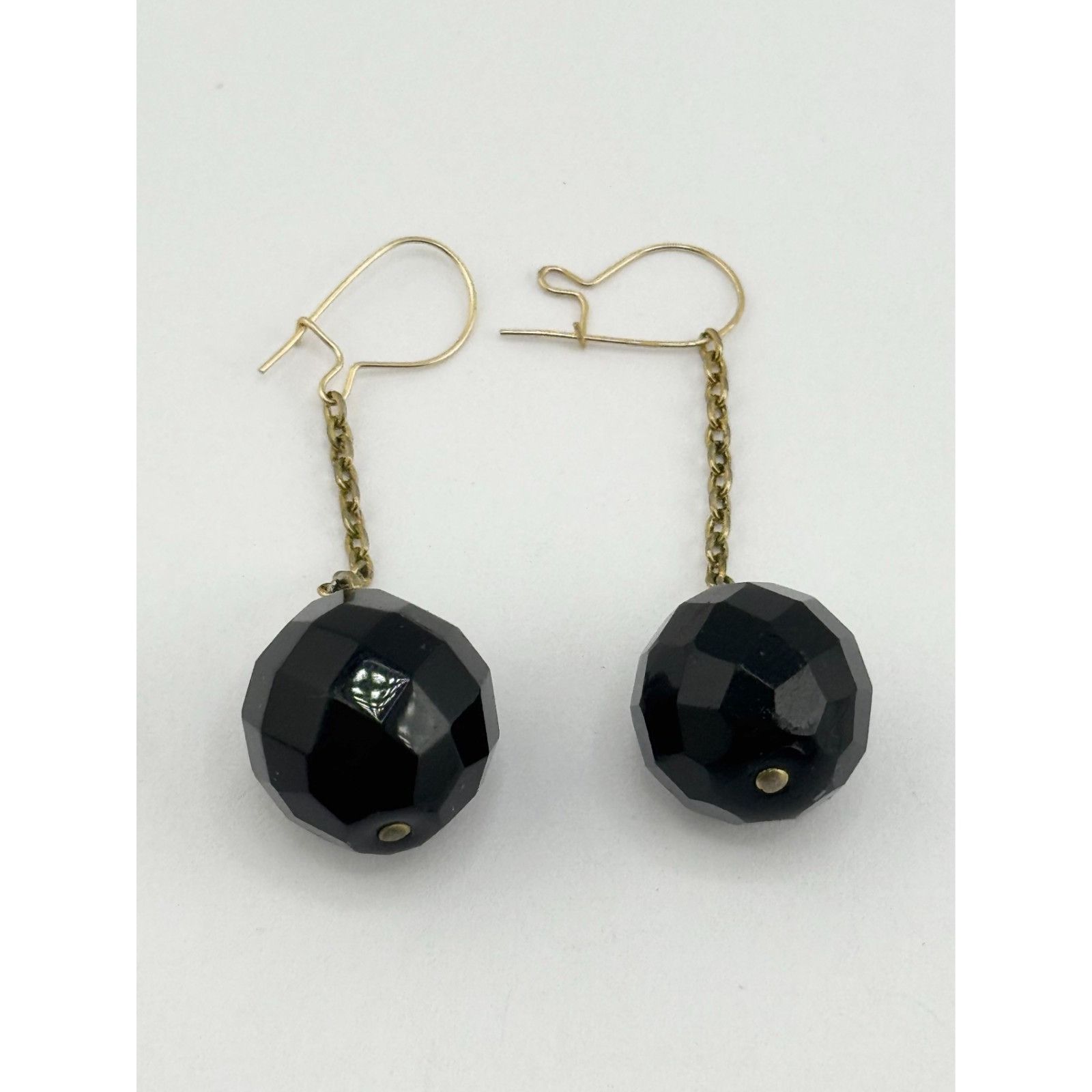 Vintage Vintage black crystal chain dangle drop earrings Size ONE SIZE - 3 Thumbnail