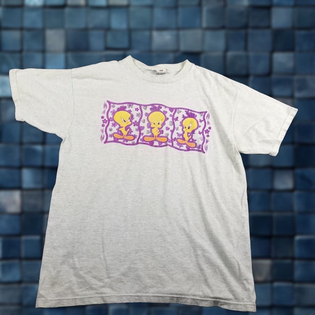 Vintage VINTAGE 90s Looney Tunes Tweety Bird T-Shirt Adult Large Blue Graphic Mens Size US L / EU 52-54 / 3 - 1 Thumbnail