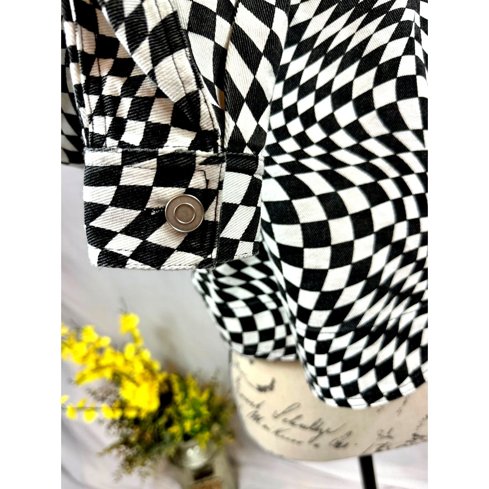 Other Elodie Cropped Psychedelic Mesmerizing Jacket Black/White S Size S / US 4 / IT 40 - 7 Thumbnail