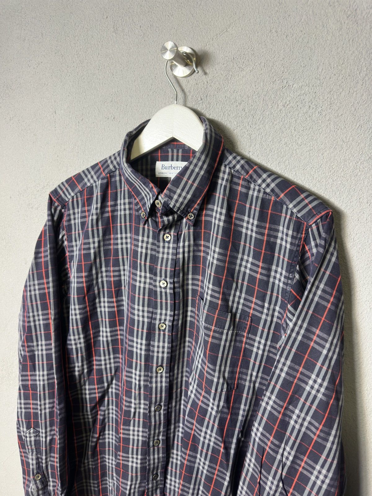 Burberry × Vintage Burberrys Vintage Nova Check Blue Shirt Size US M / EU 48-50 / 2 - 2 Thumbnail