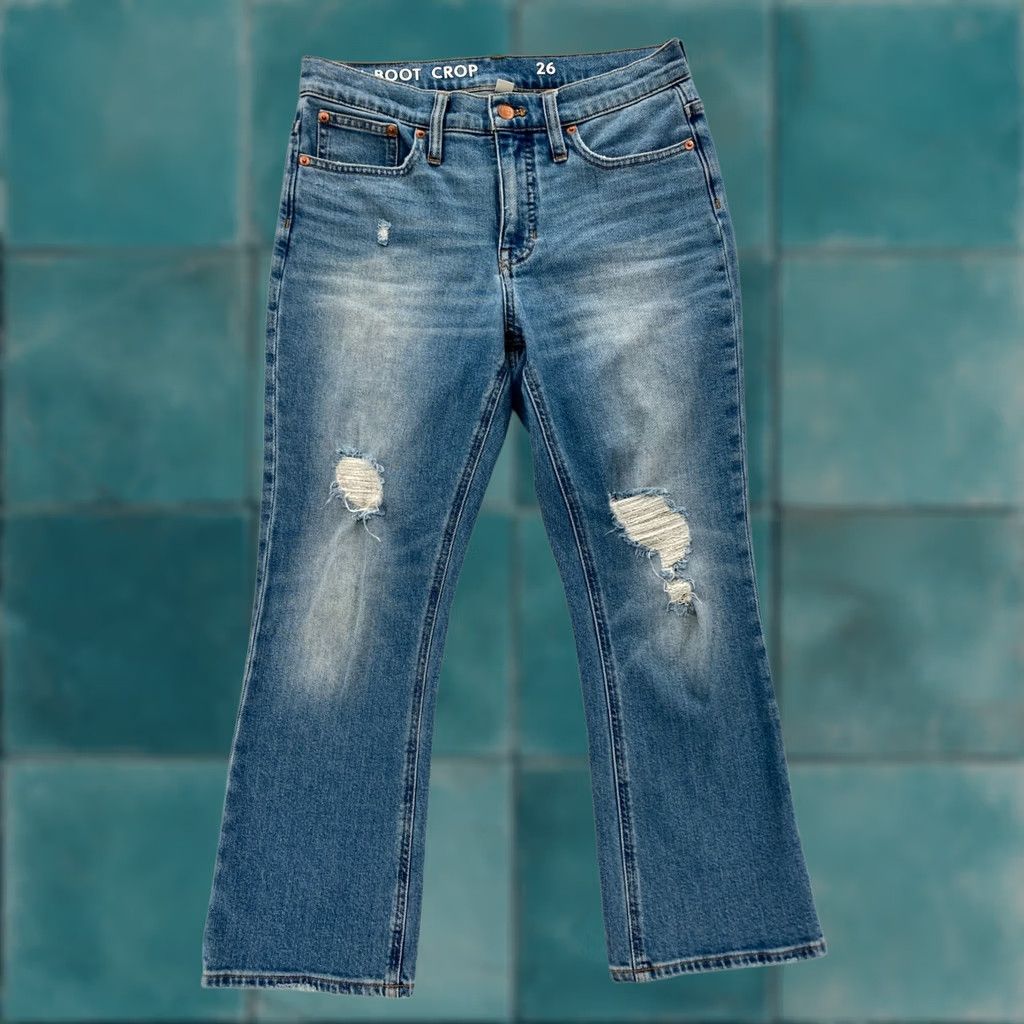 J.Crew J.CREW Jeans Women's 26 Billie Demi Boot Crop Medium Wash Blue Stretch Denim Size 26" / US 2 / IT 38 - 1 Thumbnail