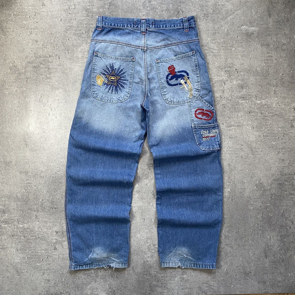 Ecko Unltd. Ecko Unltd. Denim Baggy Jeans Hip Hop style Parachute Retro Size US 33 - 1 Thumbnail